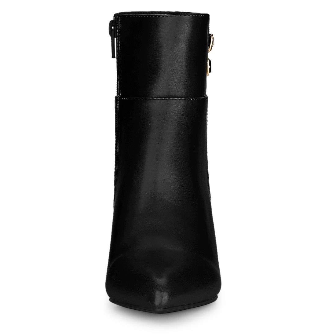 Allegra K Women's Pointed Toe Buckle Stiletto Heel Ankle Boots - Stylish Dress Shoes for Office, Party & Night Out