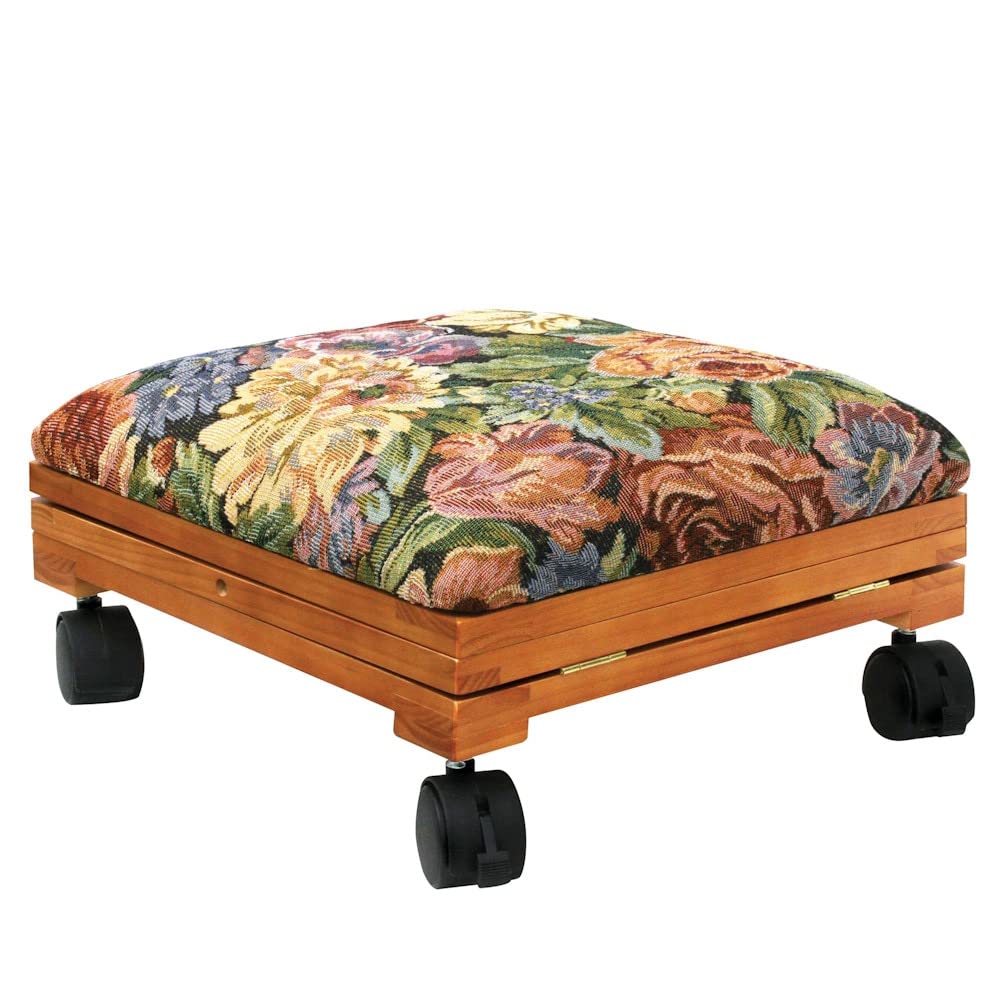 Adjustable Footrest with Foldable Design - Ergonomic Support for Office, Home & Travel - Soft Tapestry Fabric for Comfortable Use at Work, Watching TV or Relaxing