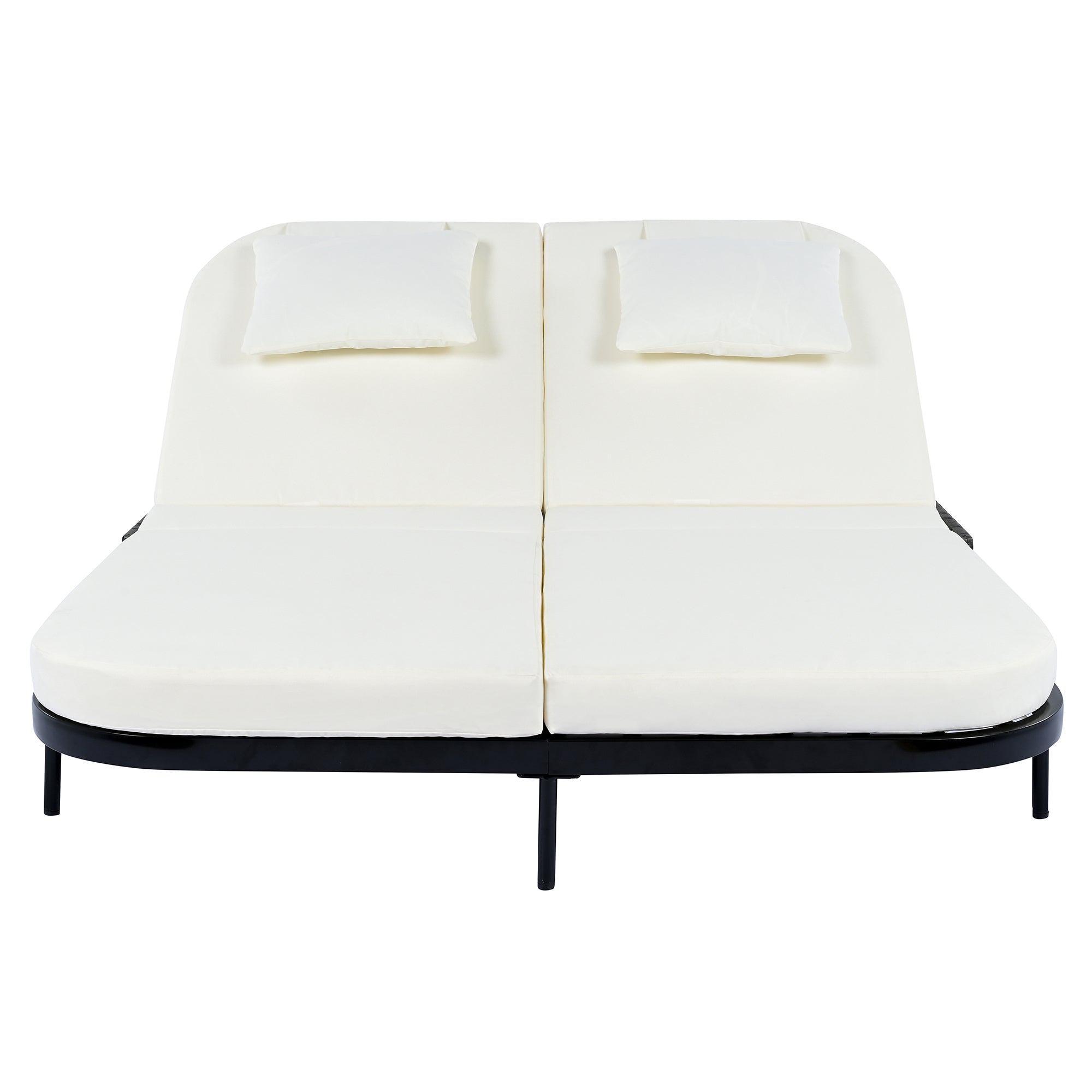 Outdoor Rattan Daybed with 5-Position Adjustable Backrest & Removable Cushions - Perfect for Patio, Garden, Backyard and Poolside Relaxation