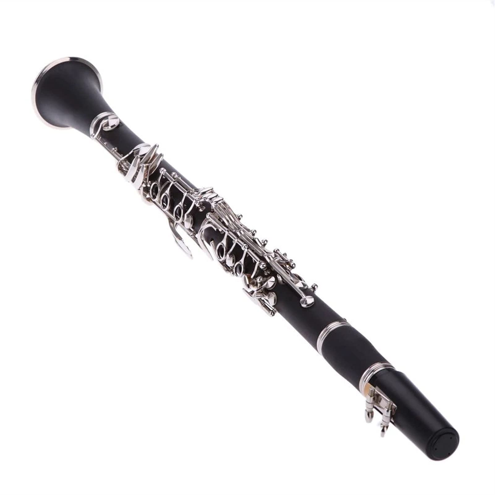 Professional 17-Key Bb Flat Soprano Bakelite Clarinet for Students - Nickel Plated with Cleaning Kit & 10 Reeds | Perfect for School Bands, Beginners & Woodwind Instrument Practice