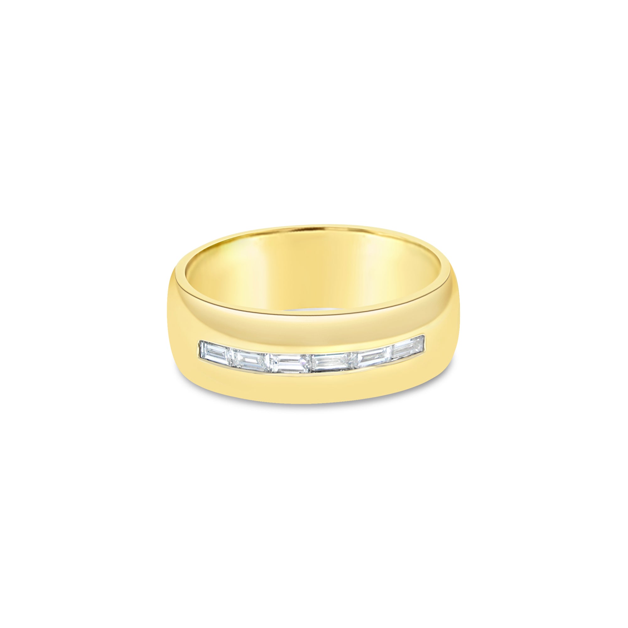 14K Yellow Gold Men's Baguette Diamond Wedding Band - 0.50cttw, Elegant & Durable for Everyday Wear, Anniversary & Special Occasions