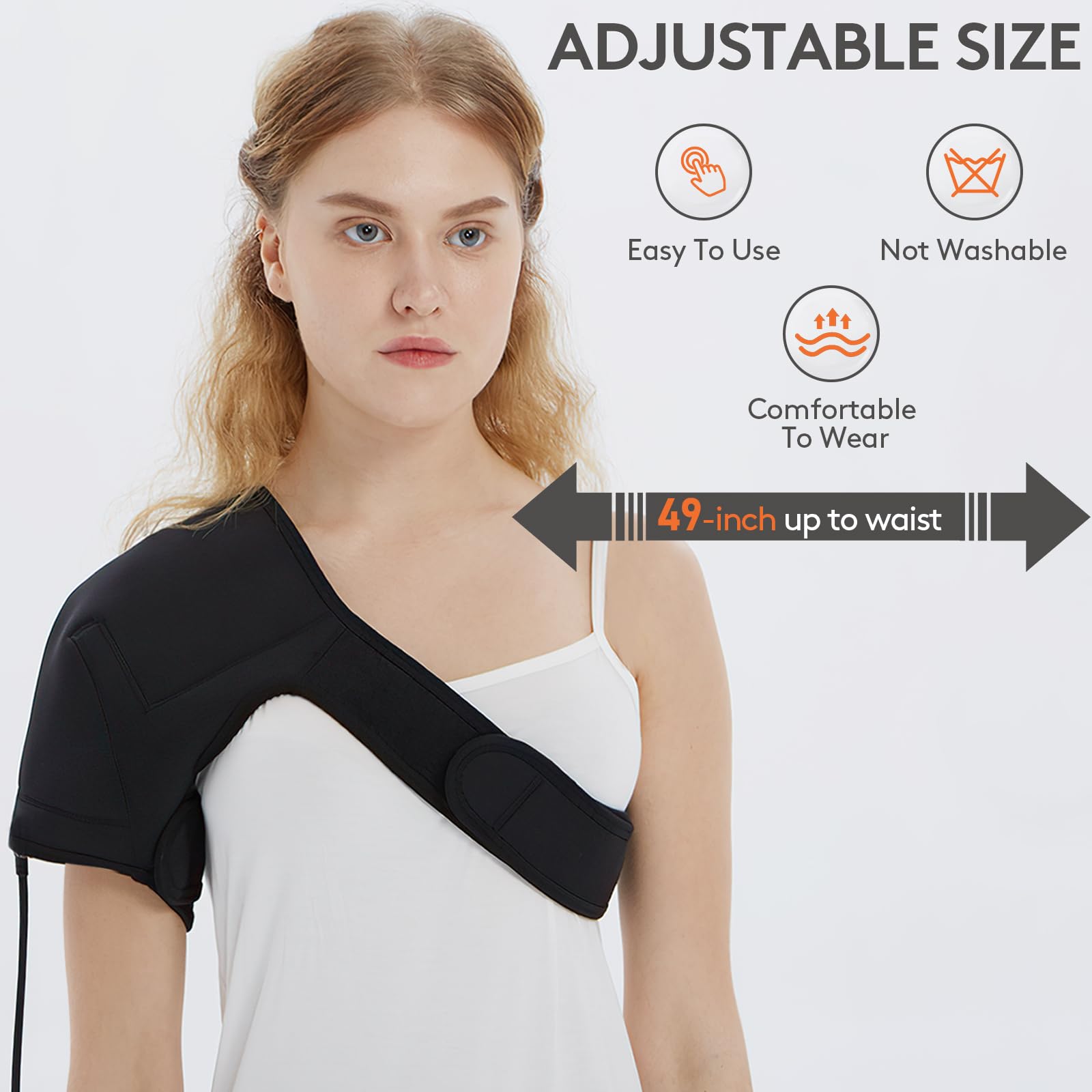 Far Infrared Shoulder Heating Pad with Natural Jade & Smart Controller - Portable Heat Therapy for Rotator Cuff Pain Relief - Perfect for Women's Shoulder Pain, Muscle Relaxation & Home/Office Use