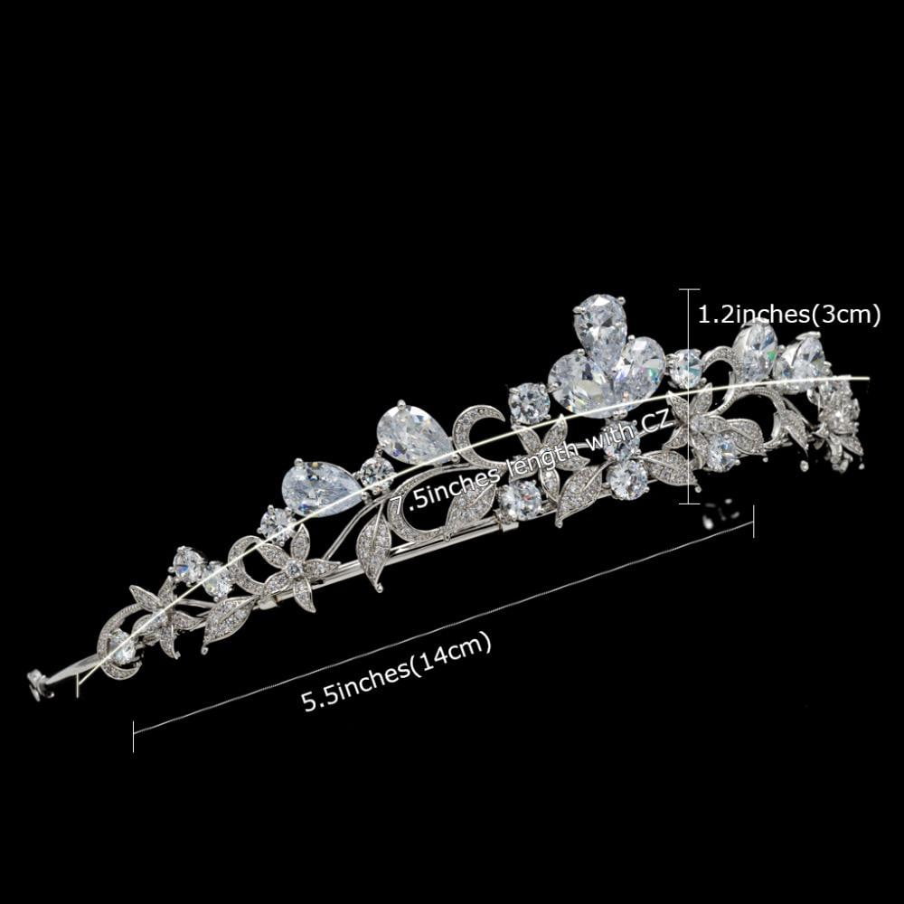 Royal Wedding Tiara Crown - Cubic Zirconia Bridal Diadem Headpiece HG0063 | Perfect for Brides, Prom, Pageants & Special Occasions