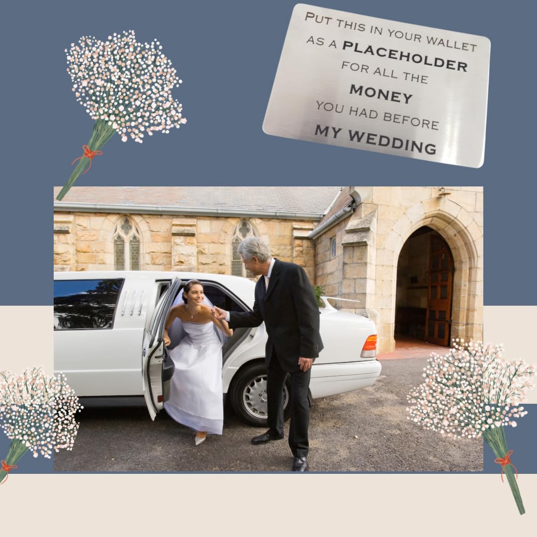 Father of the Bride Gift Ideas - Personalized Wallet Card for Wedding Day - Thoughtful Daughter to Dad Present - Perfect Father of the Bride Gift from Bride - Great for Wedding Speeches, First Dances & Special Father-Daughter Moments