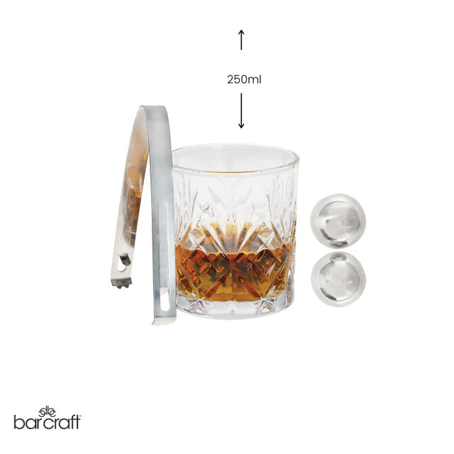Premium BAR CRAFT Whiskey Gift Set - 6-Piece Stainless Steel Cocktail Kit with Ice Tong & Jigger - Perfect for Home Bars, Whiskey Lovers & Holiday Gifts