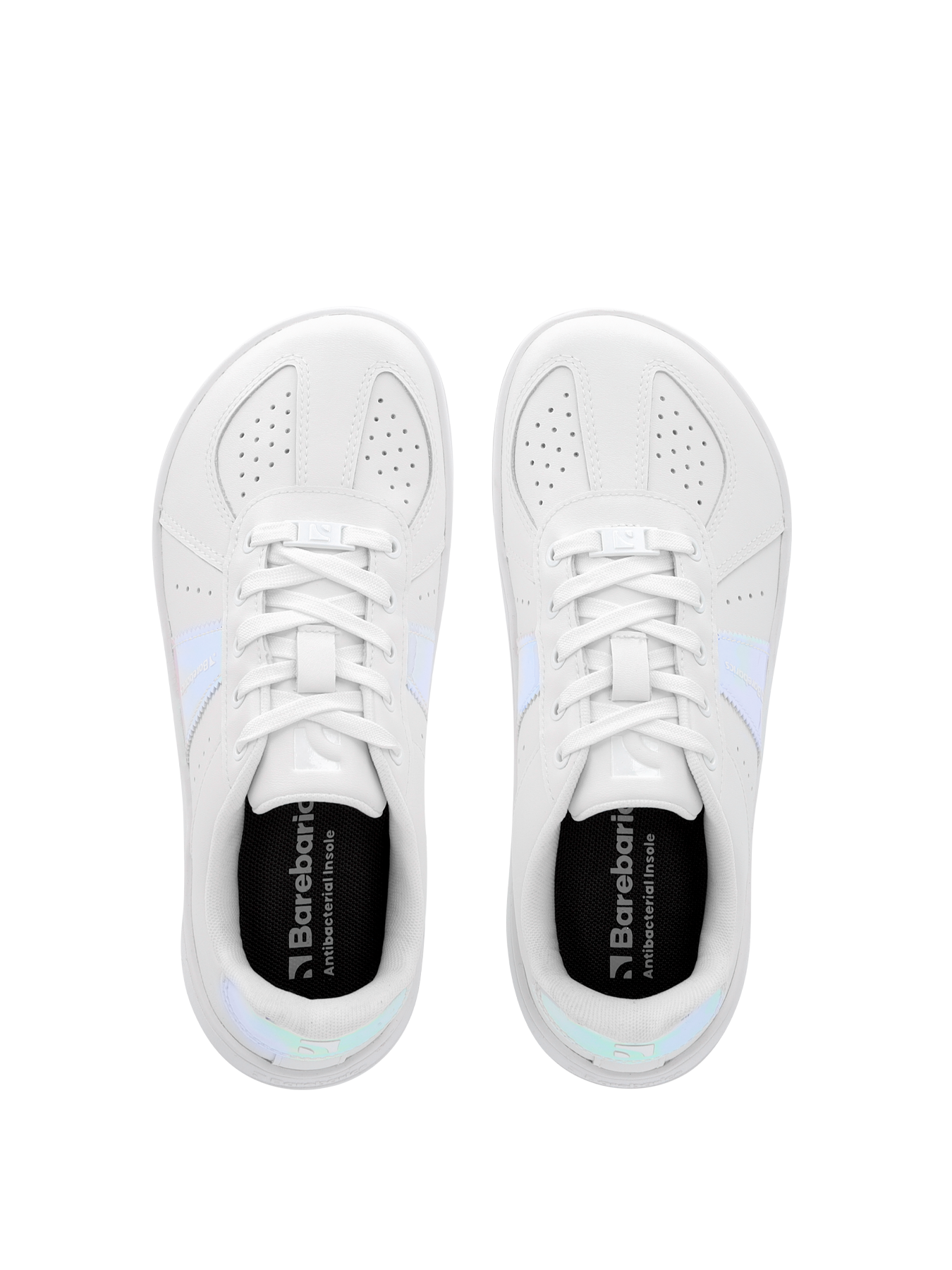 Barefoot Sneakers for Women - Barebarics Icara White & Pastel Iridescent Minimalist Shoes | Comfortable Zero Drop Walking Shoes for Gym, Running & Everyday Wear