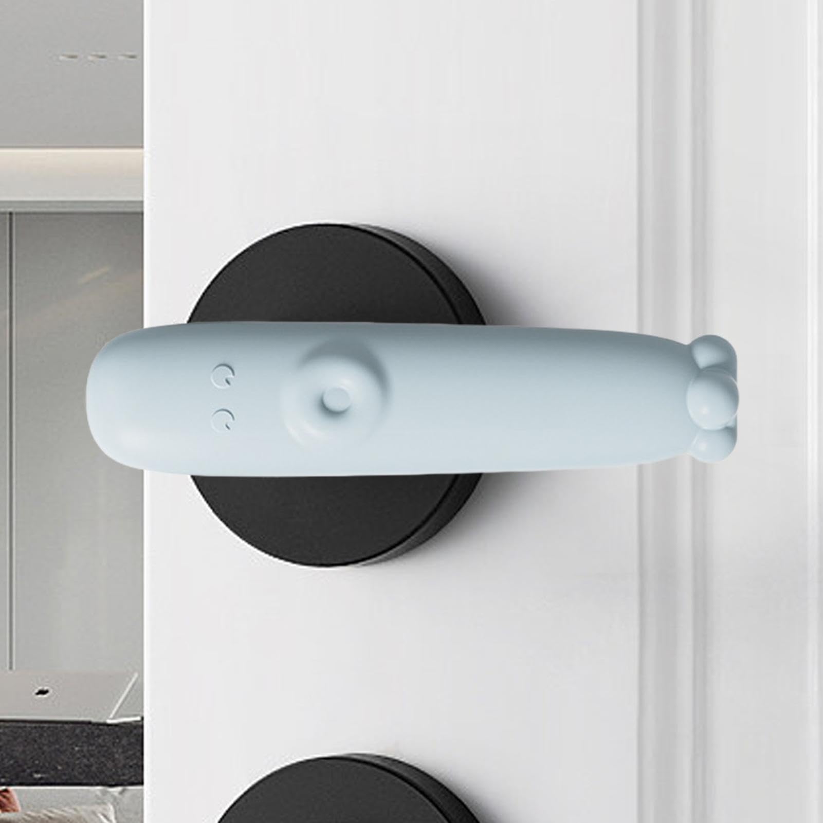 **Ayammahic Silicone Door Handle Protector - Soft All-Round Wrap Knob Cover for Child Safety, Baby Proofing for Living Room, Nursery & Bedroom - Prevent Pinched Fingers & Home Accidents**