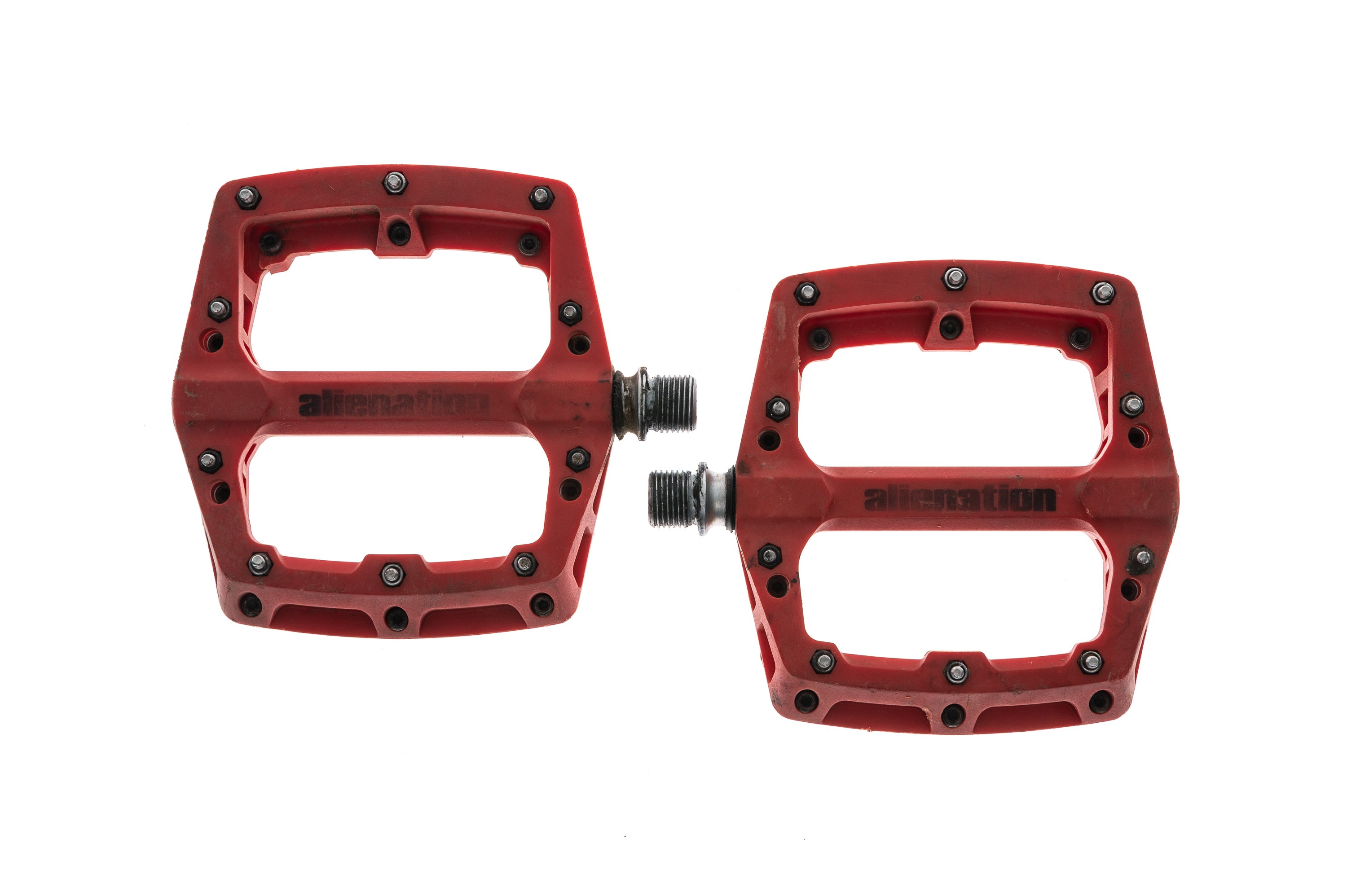 Alienation Foothold BMX Pedals - Red Platform Bike Pedals for BMX, Mountain & Street Bikes | Durable & Lightweight for Extreme Riding & Tricks