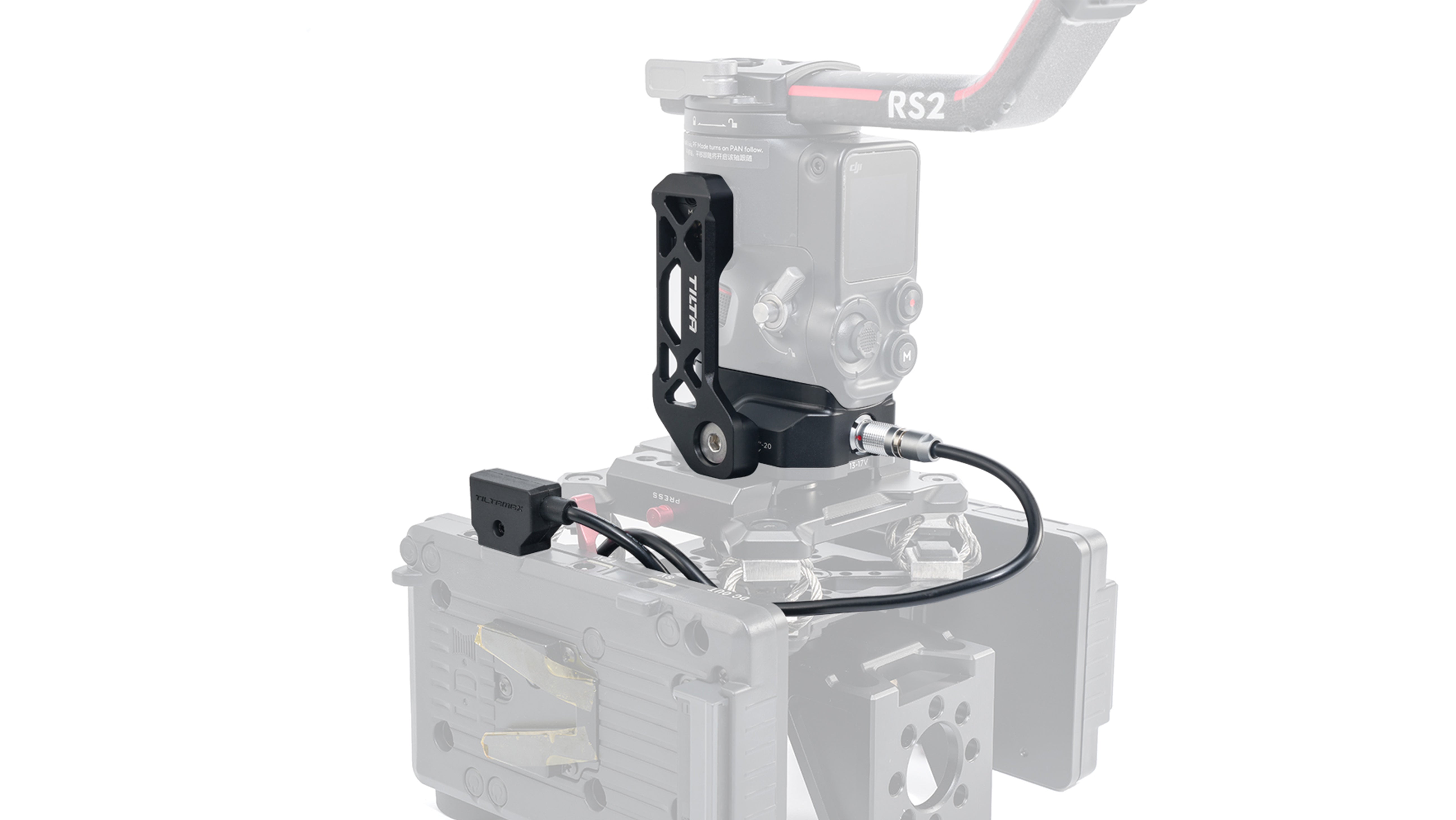 Tilta Power Supply Base Plate for DJI RS 2 Stabilizer - Durable Battery Mount for Filmmaking & Vlogging Accessories