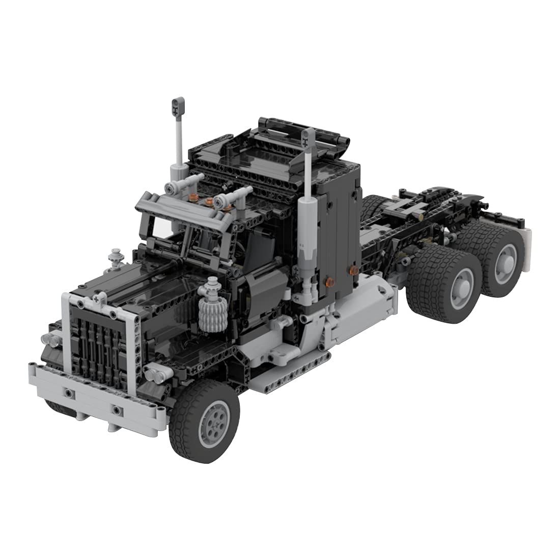 PHYNEDI 1:17 Scale RC Engineering Trailer Truck Building Set with Motor - 1,447 Piece MOC Construction Vehicle Model Compatible with Lego Technic (MOC-75363) - STEM Educational Toy for Kids & Adults | DIY Building Project, Collectible Display, RC Playtime Fun