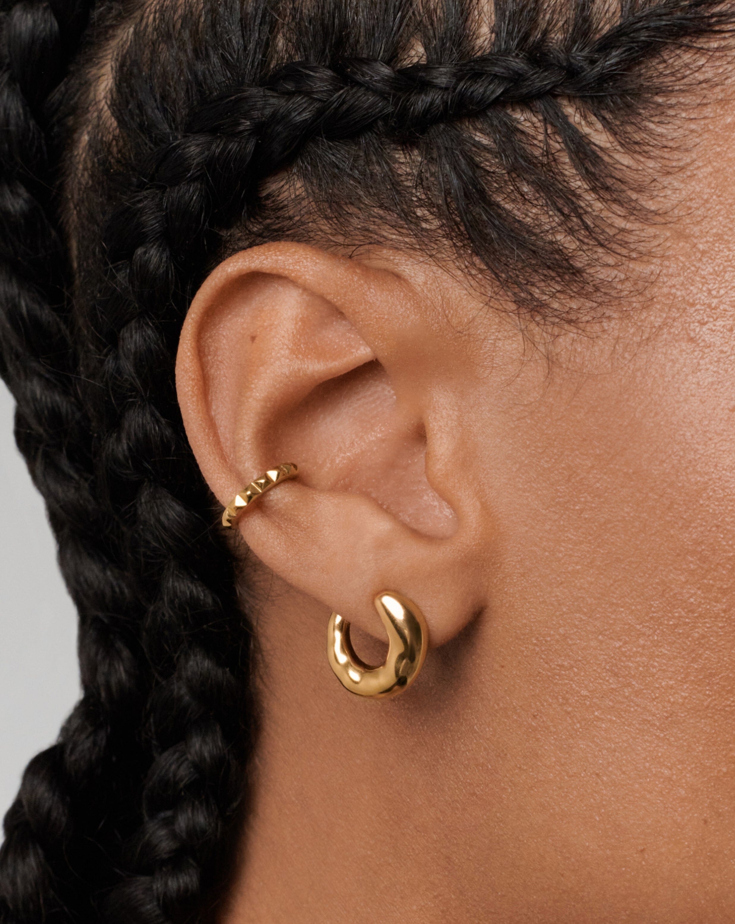18k Gold Vermeil Molten Open Earrings – Elegant Dangle Hoops for Women, Perfect for Parties, Weddings & Everyday Wear