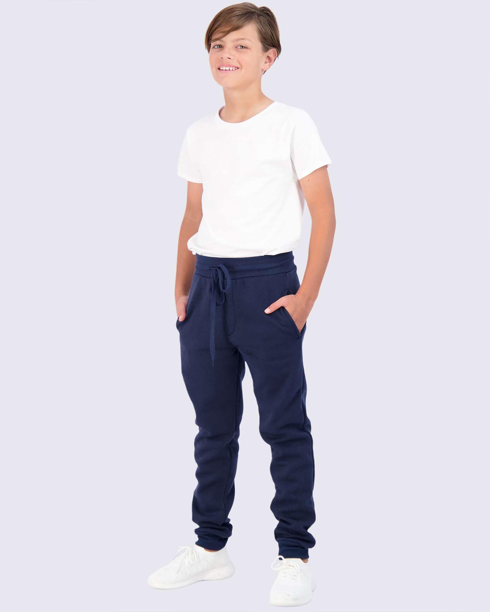Real Essentials 3 Pack Boys Cotton Active Fleece Jogger Sweatpants - Soft Comfortable Athletic Pants for Kids, Toddler & Youth - Perfect for School, Playground & Outdoor Activities