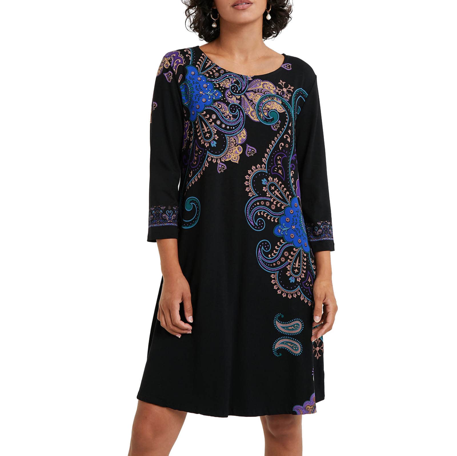 Desigual Women's Long Sleeve Floral Print Dress - Elegant & Comfortable for Work, Party & Special Occasions