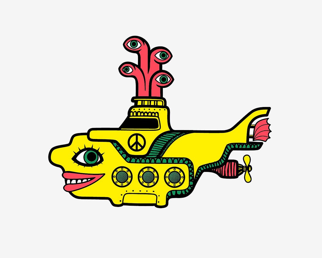 Yellow Submarine Vinyl Decal Sticker - Waterproof & Durable for Cars, Laptops, Walls - Perfect for Music Lovers & Beatles Fans