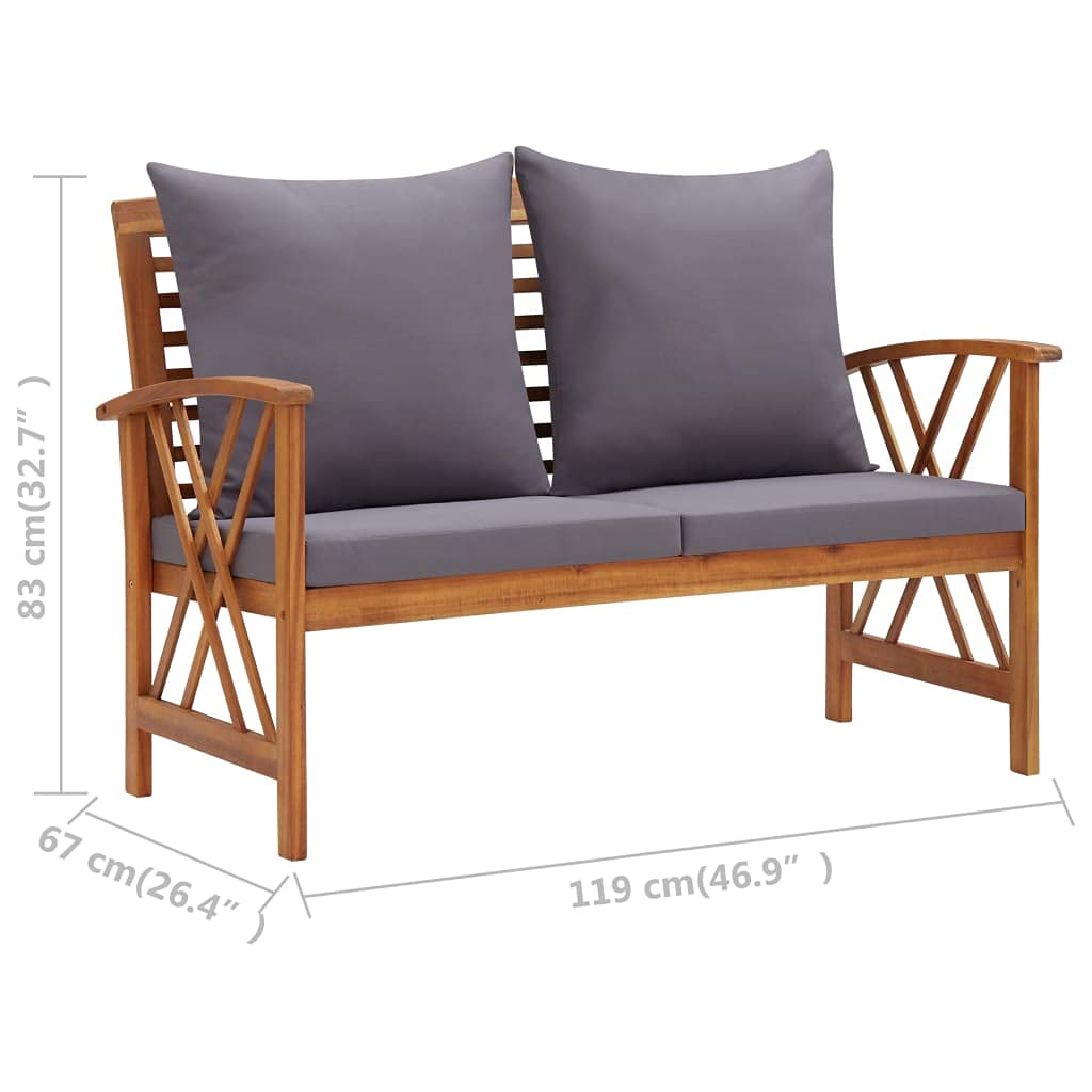 2-Piece Acacia Wood Garden Lounge Set with Cushions - Durable Backyard & Patio Furniture for Outdoor Relaxation | Perfect for Poolside, Deck, or Garden Lounging