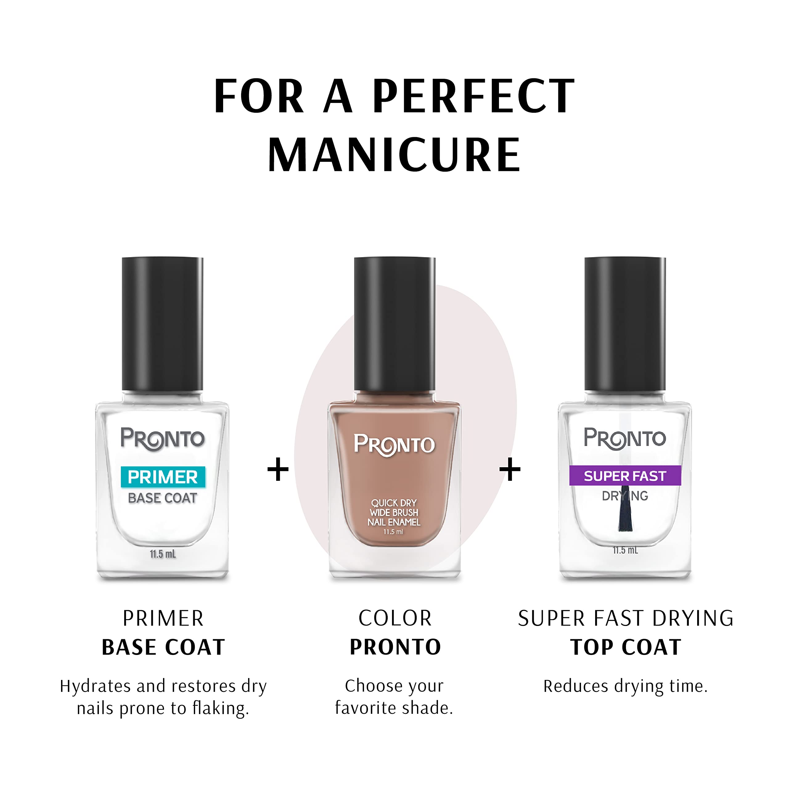 Pronto Hydrating Treatment & Base Coat - Keratin Nail Polish Primer for Stronger Nails | Perfect for Manicures, Nail Care & At-Home Nail Treatments