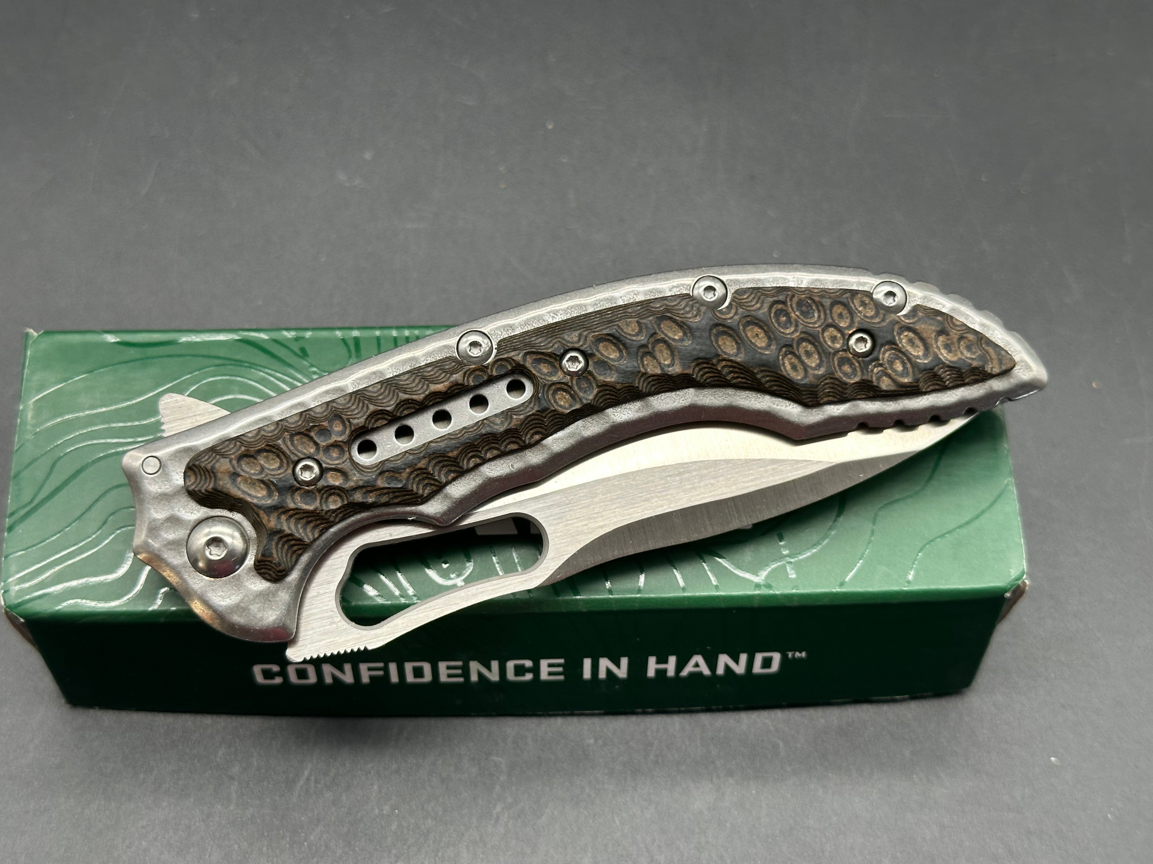 CRKT Ikoma Fossil Frame Lock Knife - 3.96