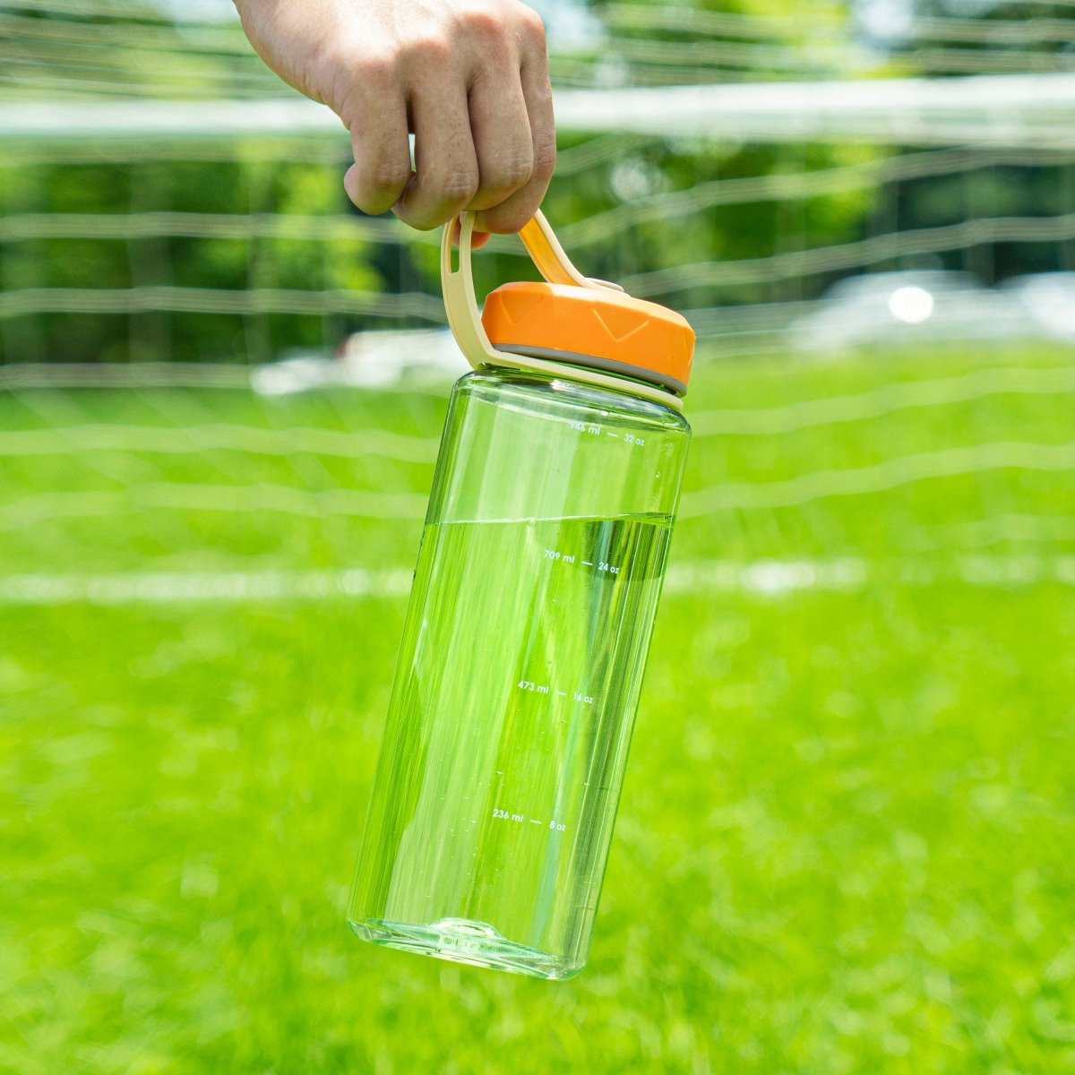 36oz HydroPop Water Bottle with Strap & Measurement Markings - Leakproof, BPA-Free, Insulated Stainless Steel Water Bottle for Gym, Hiking & Outdoor Activities (Green)