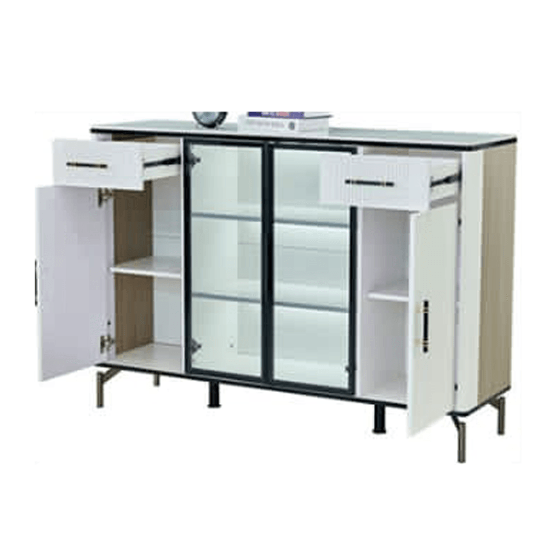 Maurille II Buffet Hutch with Storage - 55 Inch Solid Wood Sideboard Cabinet for Dining Room, Kitchen, or Living Room - Perfect for Home Decor and Entertaining