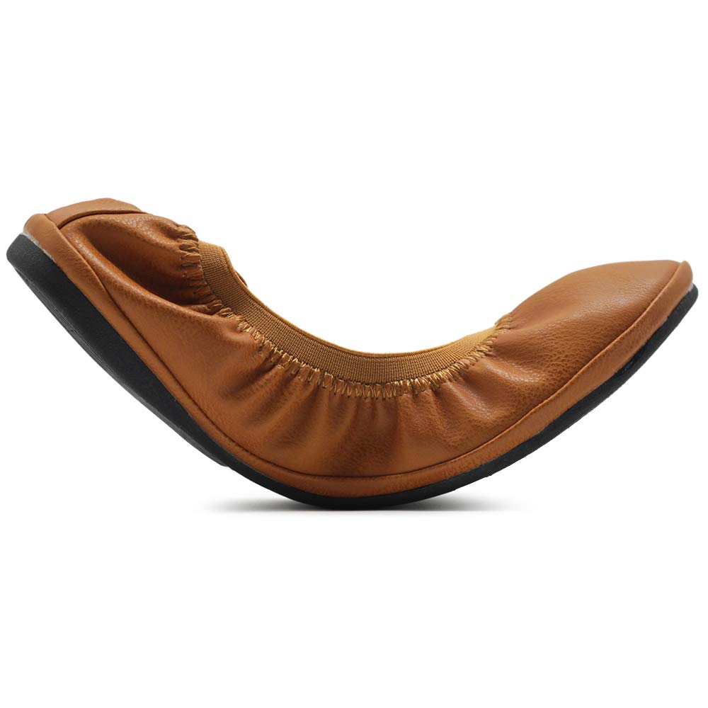 Ollio Women's Comfort Ballet Flats with Shoe Collar Pull Tab - Slip-On Loafers for Work, Office & Casual Wear