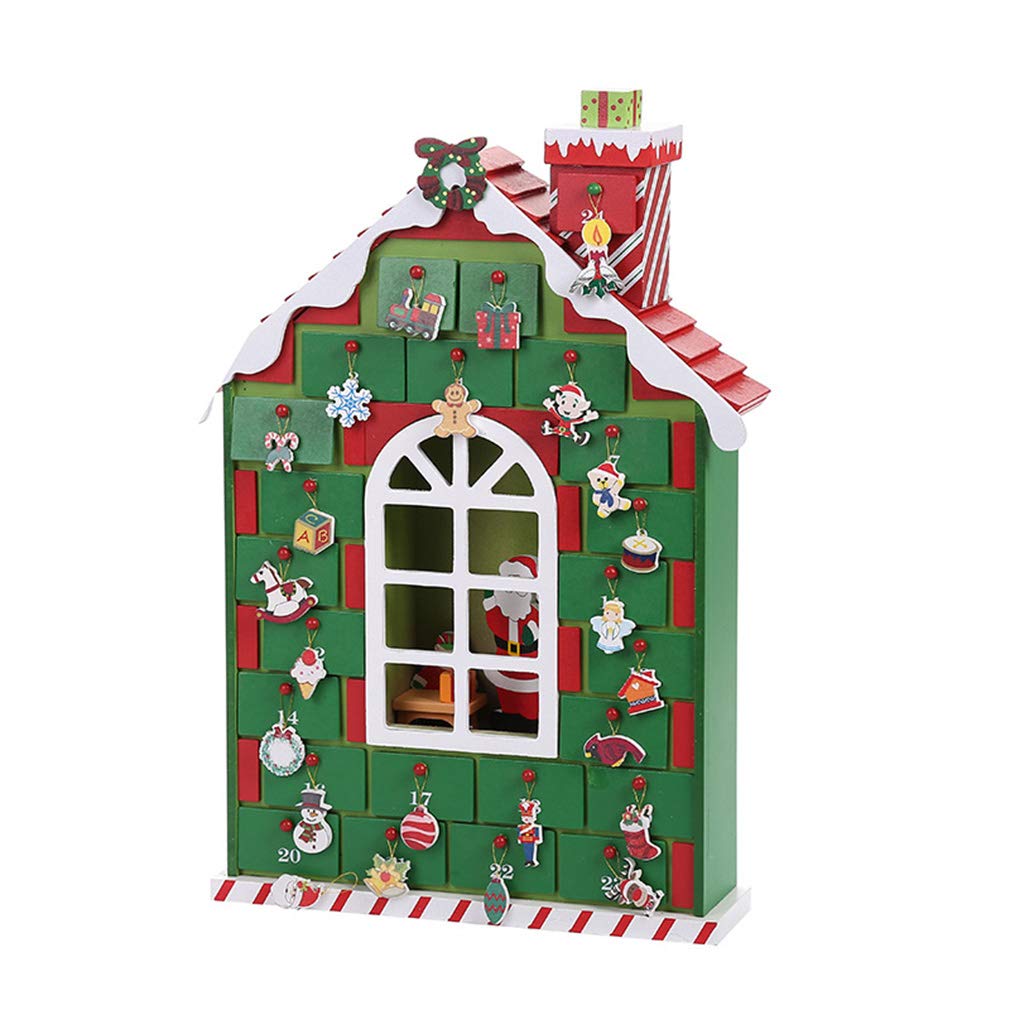 24-Day Wooden Christmas Advent Calendar with Drawers - Holiday Countdown Decor for Kids, Perfect for Xmas Candy Storage & Festive Home Decor (Ideal for Family Traditions & Gift-Giving)