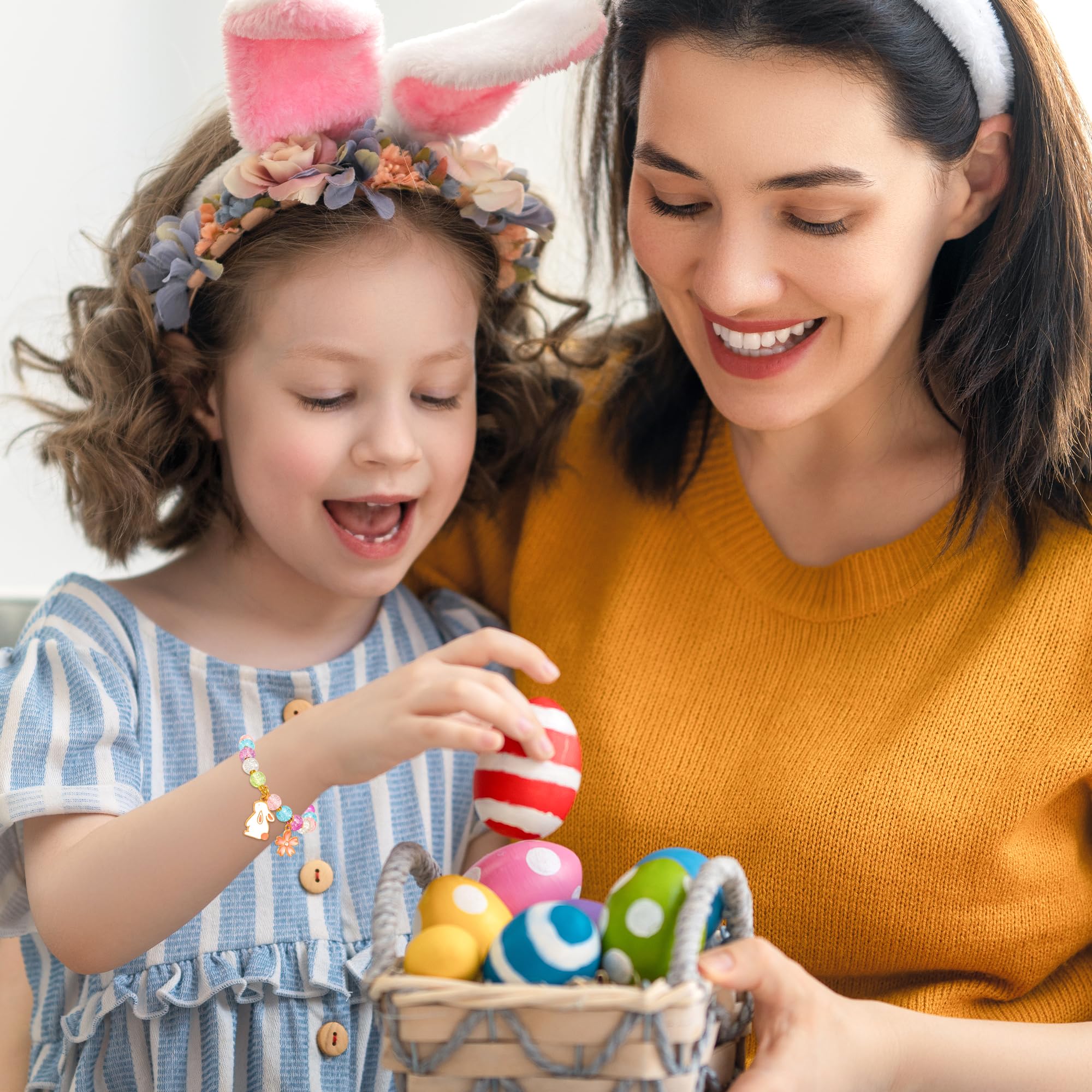 Parma77 Adjustable Bunny Bracelet with Greeting Card - Easter Gifts for Girls, Teens & Women - Cute Jewelry for Easter Baskets, Egg Hunts & Spring Celebrations