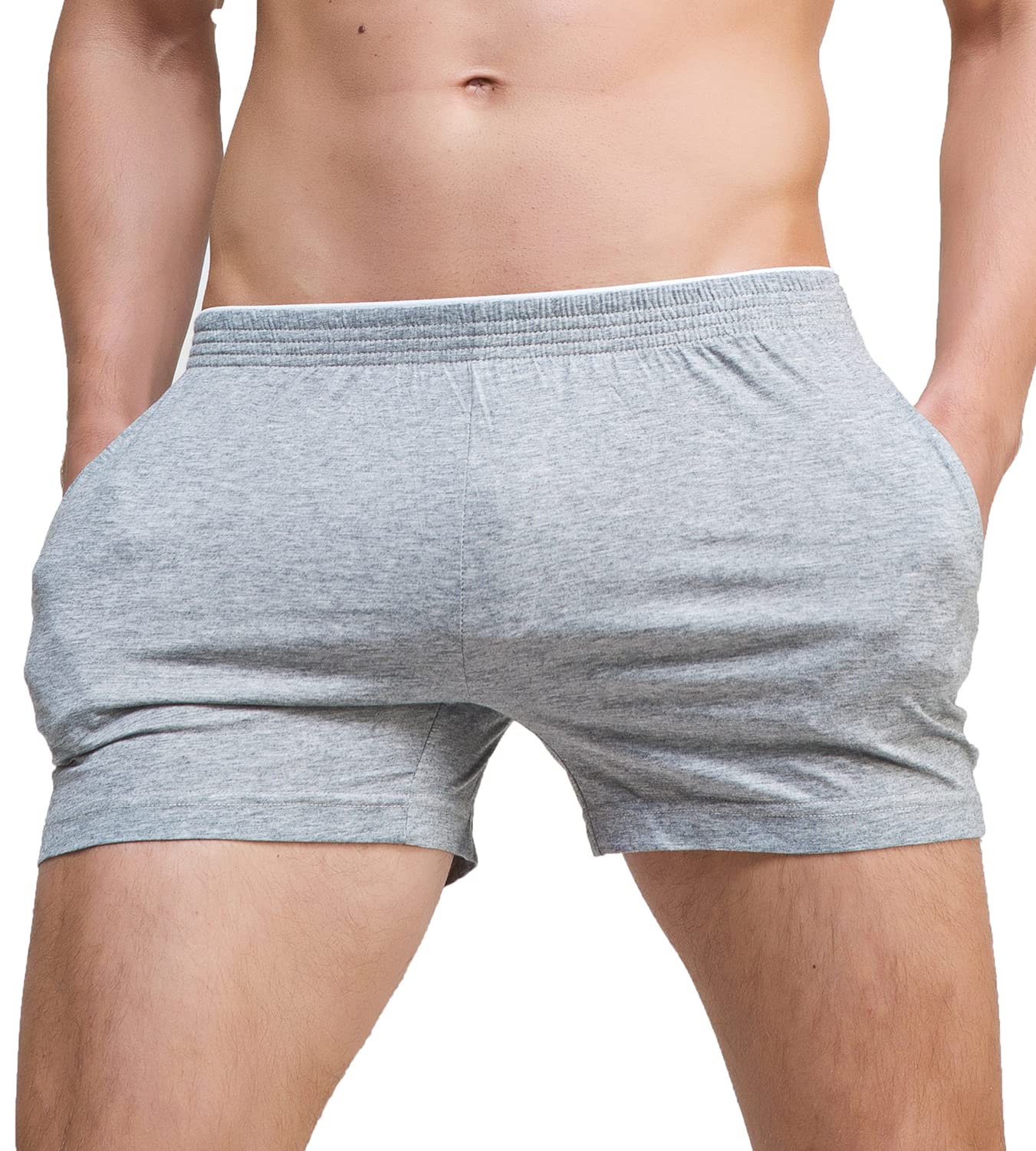 Men's Soft Lounge Pajama Shorts with Pockets - Comfortable Sleepwear for Relaxing at Home & Summer Nights