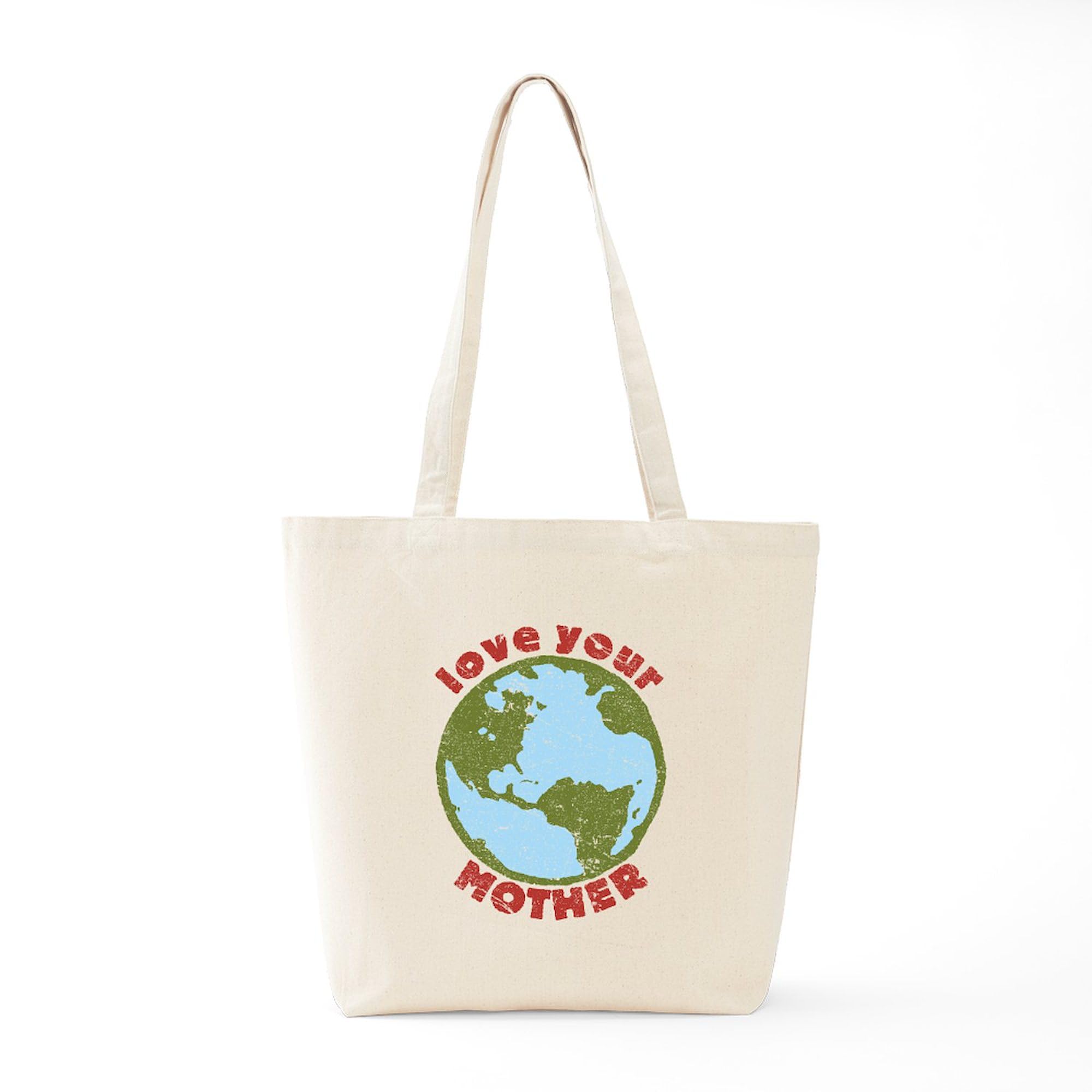 Eco-Friendly Love Your Mother Canvas Tote Bag - Reusable Natural Cotton Shopping Bag for Groceries, Beach & Daily Use