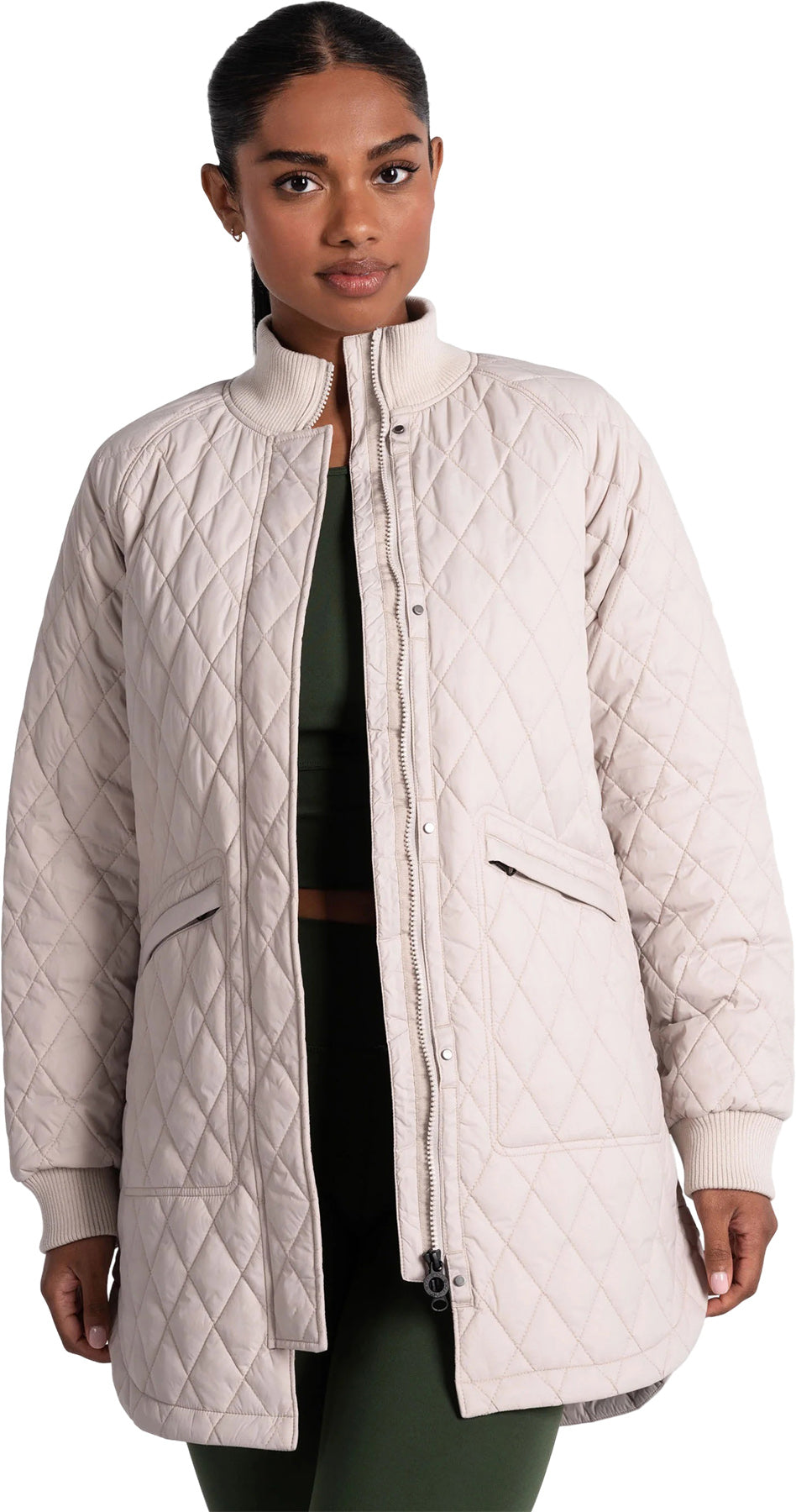 Women's 3/4 Sleeve Bomber Jacket - Aviator Blouson Style Lightweight Jacket for Casual Wear & Outdoor Activities