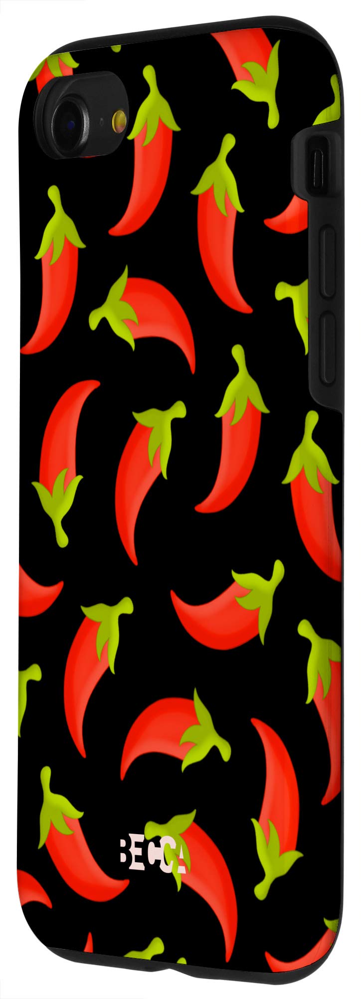 iPhone SE (2020)/7/8 Spicy Chili Lover Pepper Sauce Stay Spicy Black Phone Case - Perfect for Foodies & Spice Enthusiasts
