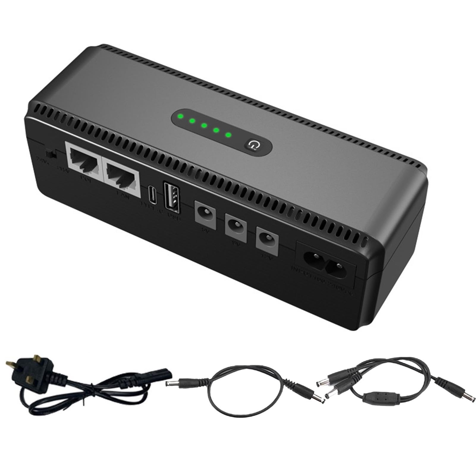 Rosixehird 10400mAh Uninterruptible Battery Backup for WiFi Router & Security Cameras - Compact UPS Power Supply for Home/Office Internet Devices - Perfect for Power Outages & Remote Monitoring