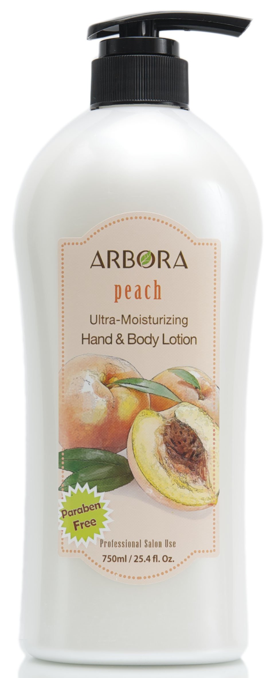 ARBORA Combo Pack of 2 Ultra-Moisturizing Hand & Body Lotions - Peach & Pomegranate Scent, 25.4OZ/750ML Jumbo Size, Paraben-Free Natural Formula, K-Beauty Professional Massage Lotion from Korea | Perfect for Dry Skin Care, Spa Days & Gift Sets
