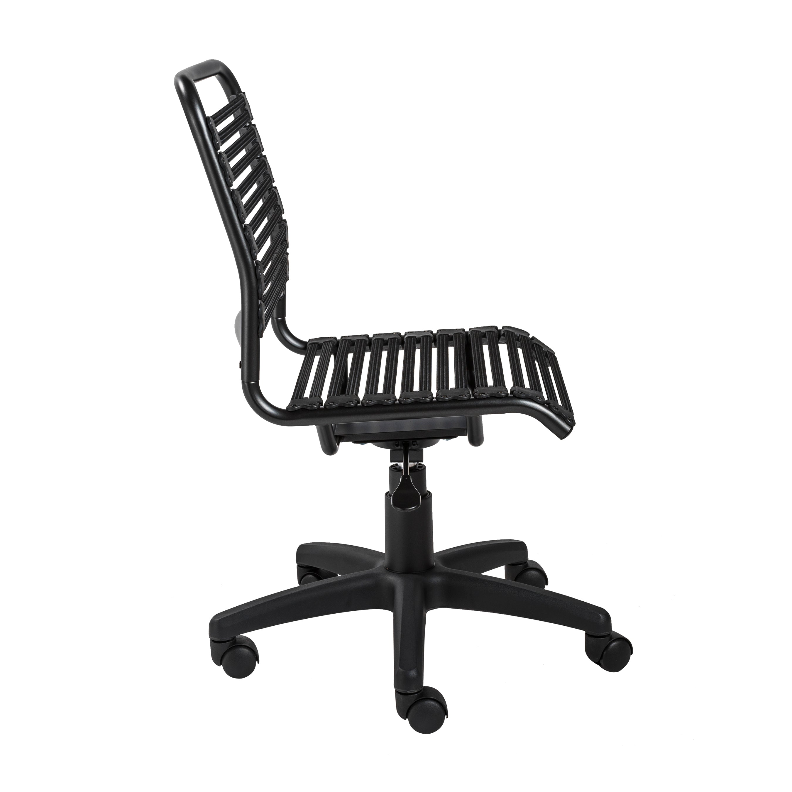 Allison Bungie Flat Low Back Office Chair - Ergonomic Mesh Desk Chair with Graphite Black Frame & Swivel Base - Perfect for Home Office, Computer Workstation & Conference Rooms
