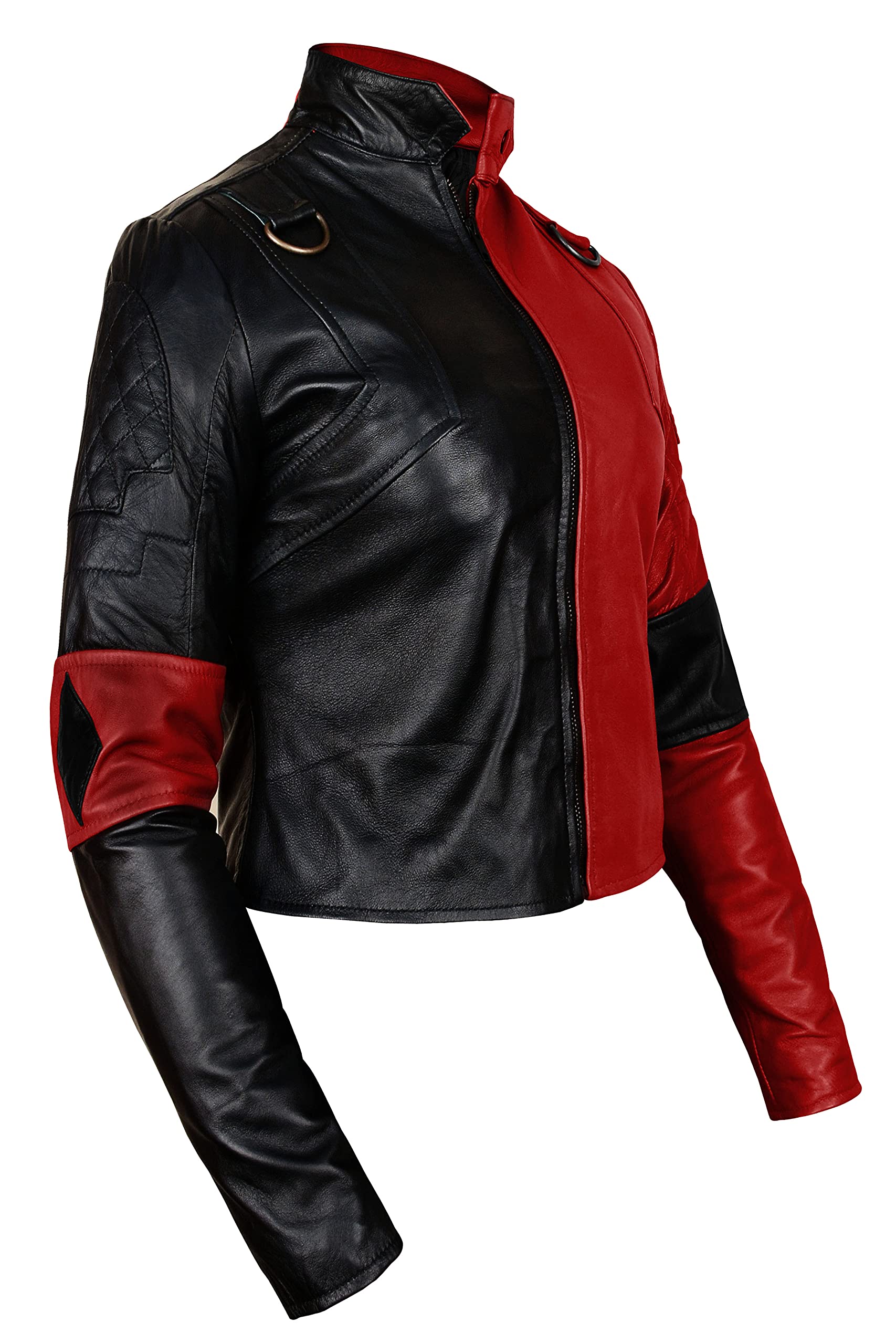 Harley Quinn Women's Halloween Costume - Queen of Hearts Cosplay Jacket for Women | DC Comics Superhero Outfit for Halloween Parties & Comic Conventions