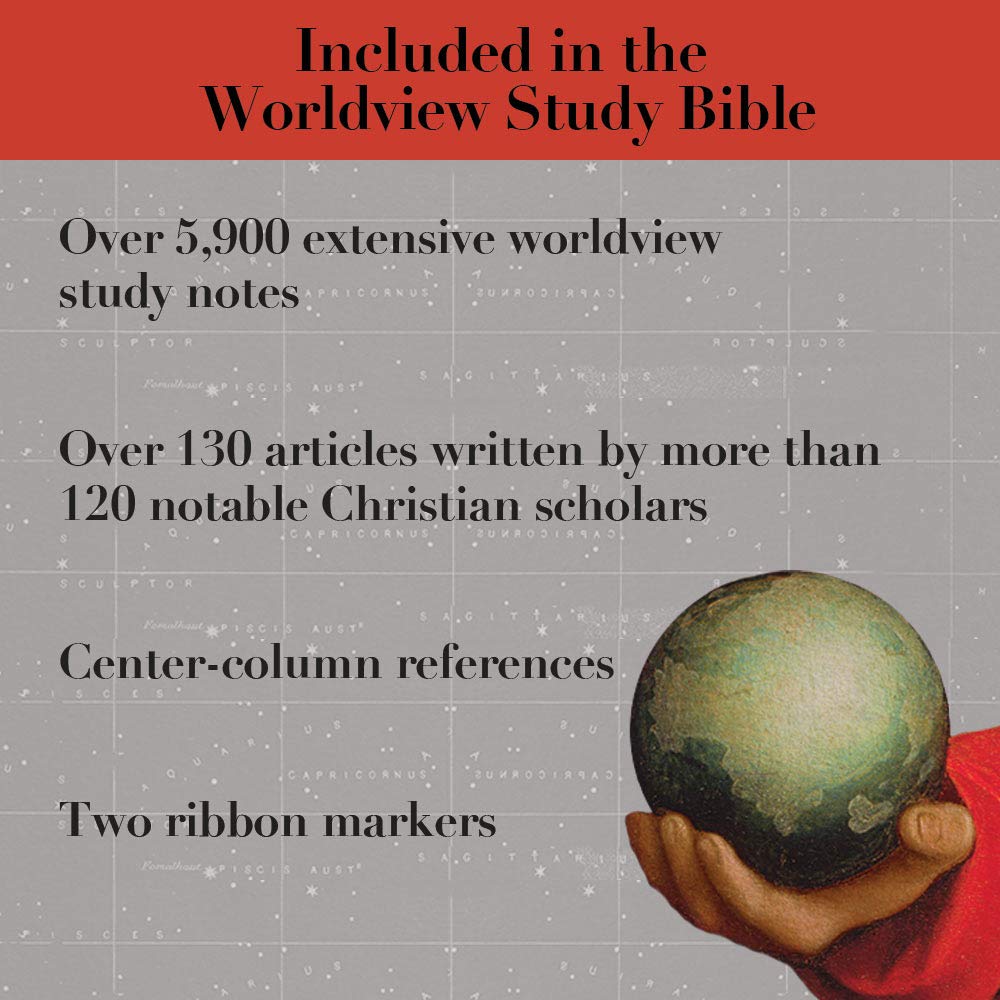 CSB Worldview Study Bible - Brown Genuine Leather Cover, ESV Translation | Perfect for Bible Study, Church Services & Personal Devotion