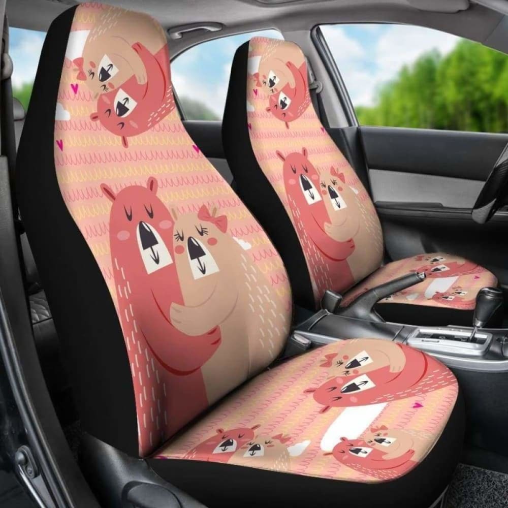 Premium Bear Print Car Seat Covers - Universal Fit for Most Vehicles (19