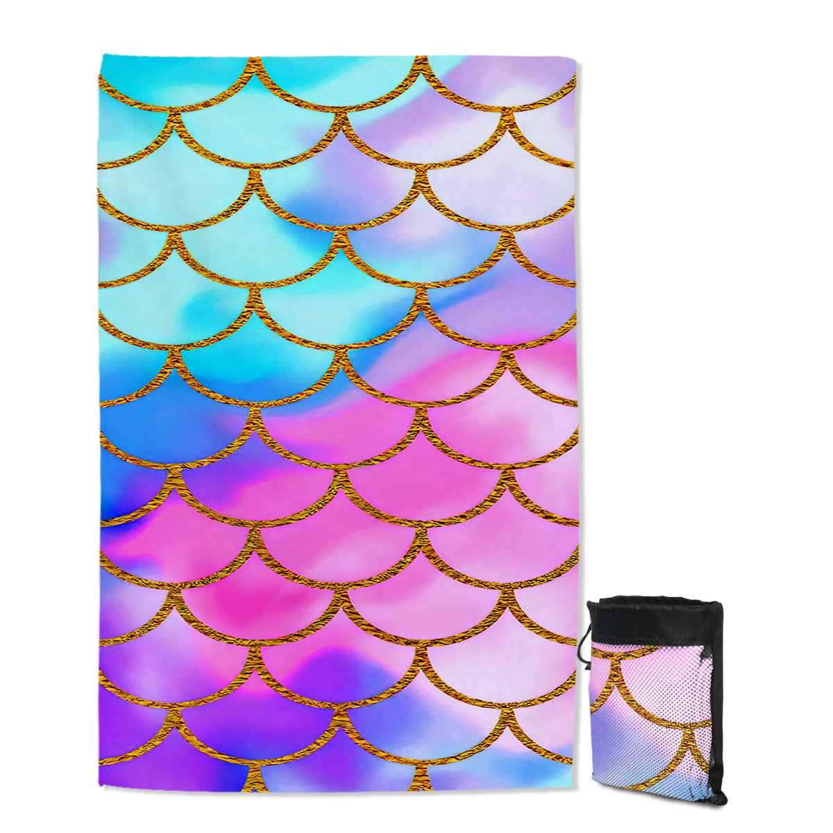 Premium Sand-Free Quick Dry Beach Towel - Super Absorbent & Lightweight for Pool, Travel & Outdoor Activities | Mermaid Passion Design