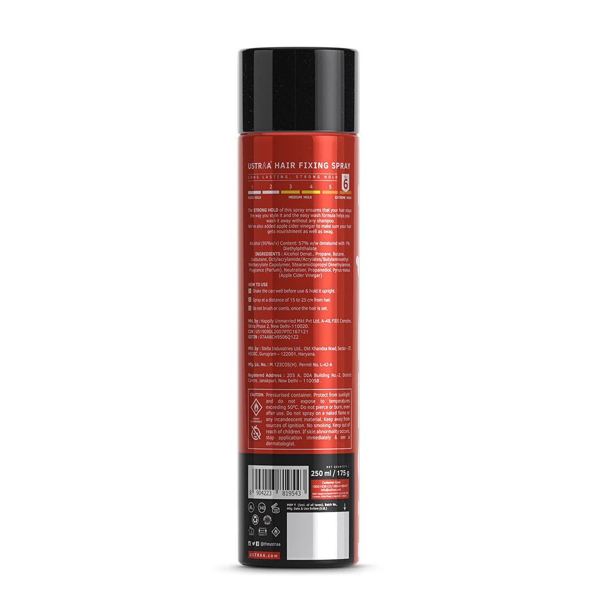 USTRAA Hair Fixing Spray - Strong Hold Hairspray for Long Hair | Extreme Hold Hair Spray with Shine & Even Coating | Finer Mist Spray | Perfect for Styling, Updos & All-Day Hold