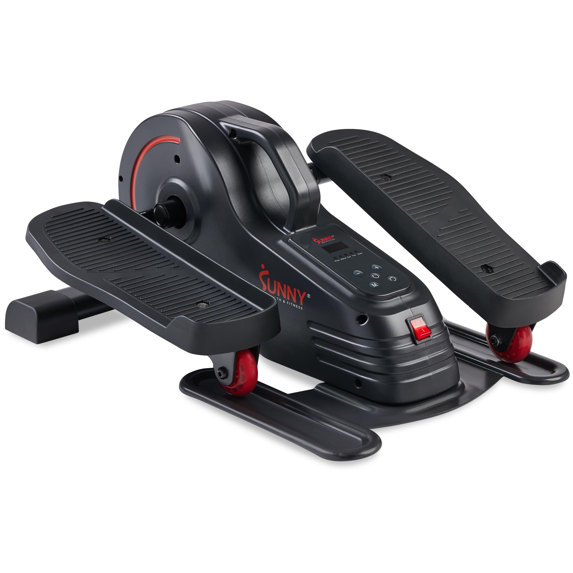 Sunny Health & Fitness Under Desk Elliptical Machine - Portable Magnetic Pedal Exerciser for Seniors & Home Workout with Free SunnyFit App - Pink Motorized Peddler for Office, Small Spaces & Physical Therapy