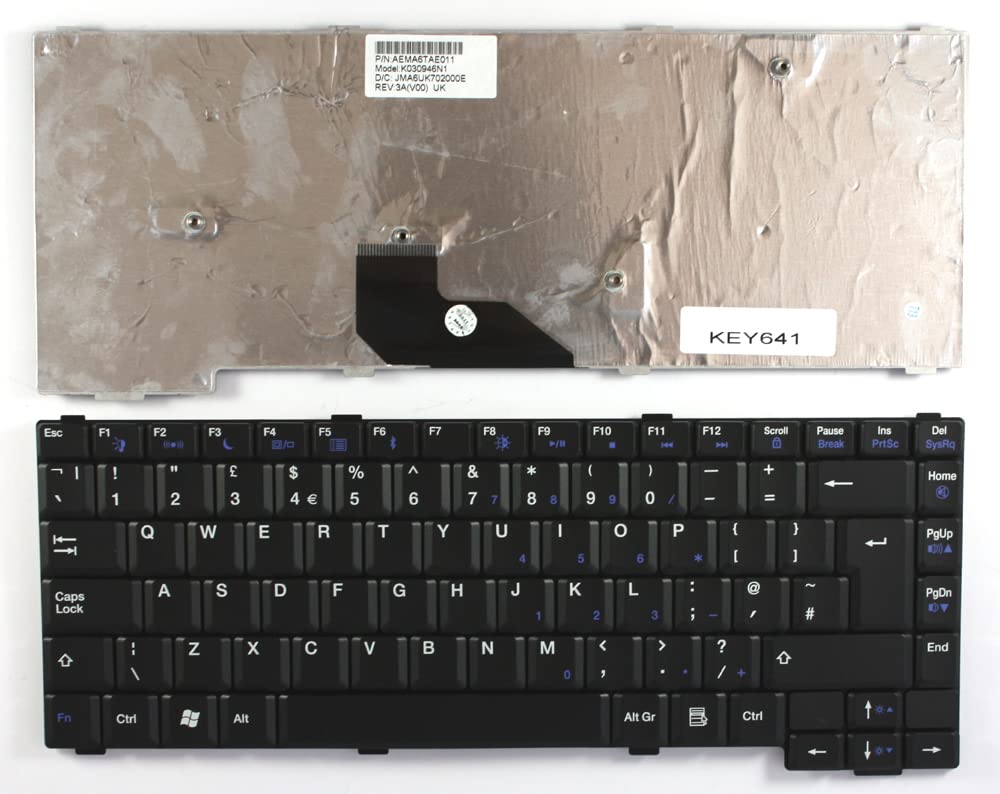 Replacement UK Layout Black Laptop Keyboard Compatible with Gateway MX6439 - Perfect for Typing, Gaming & Office Work