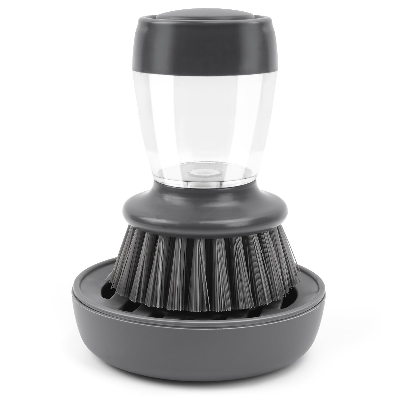 Palm Dish Brush with Soap Dispenser - Kitchen Scrub Brush for Pots & Pans - Sink Cleaning Tool