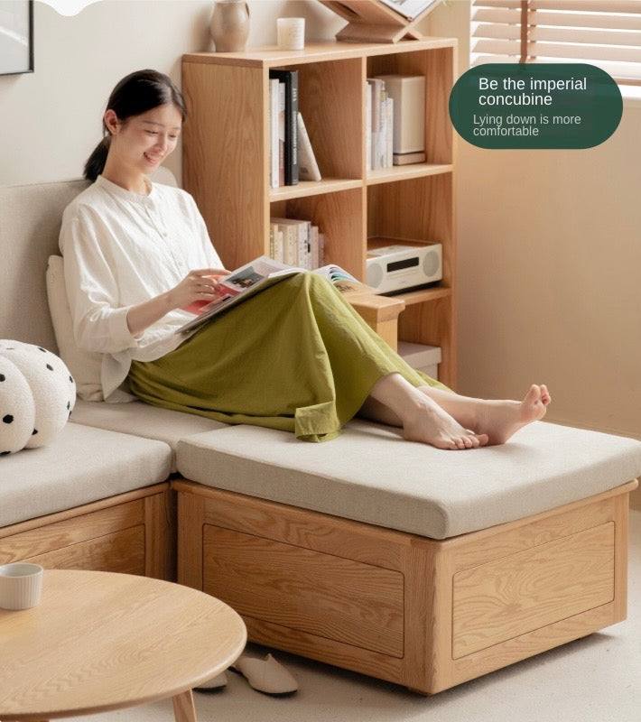 Solid Oak Wood Storage Box for Sofa - Organize Living Room, Bedroom, or Office with Stylish Wooden Storage Solution