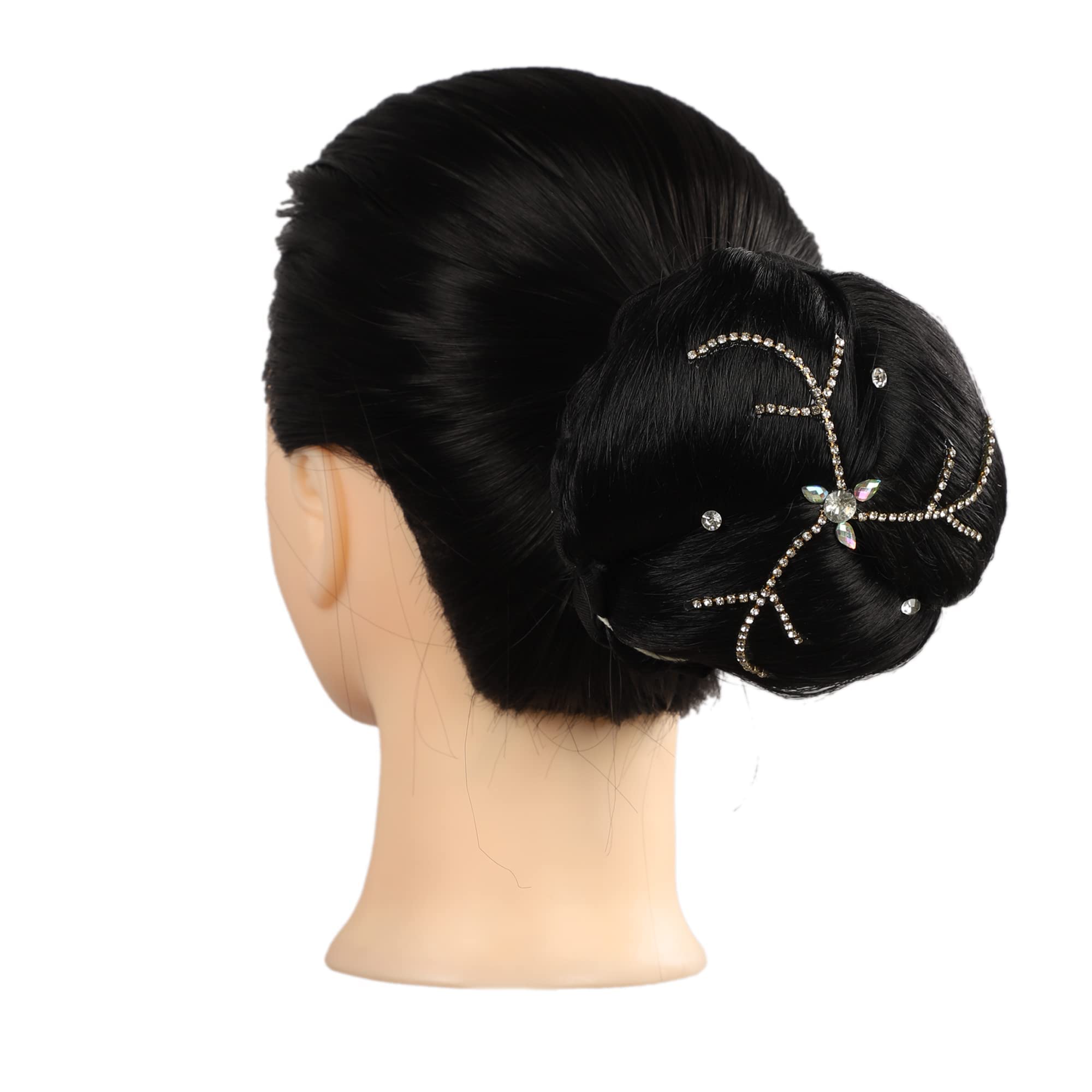 Neaama Hair Stone Juda Hair Bun for Women & Girls - Black Hair Styling Accessory (Pack of 1) | Perfect for Updos, Buns & Special Occasions