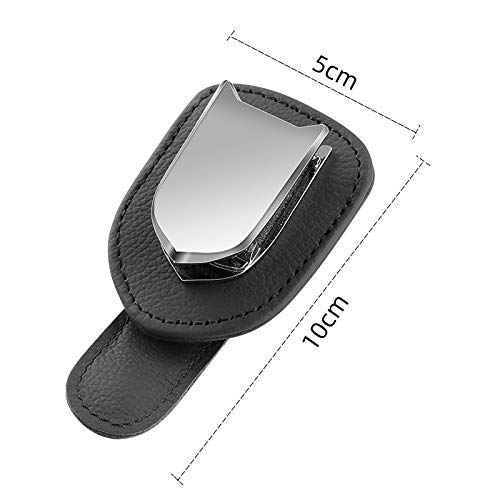 Premium Leather Sunglasses Holder for Car Visor - 2 Pack Black - Universal Fit for BMW & All Vehicles - Perfect for Driving, Road Trips & Outdoor Adventures