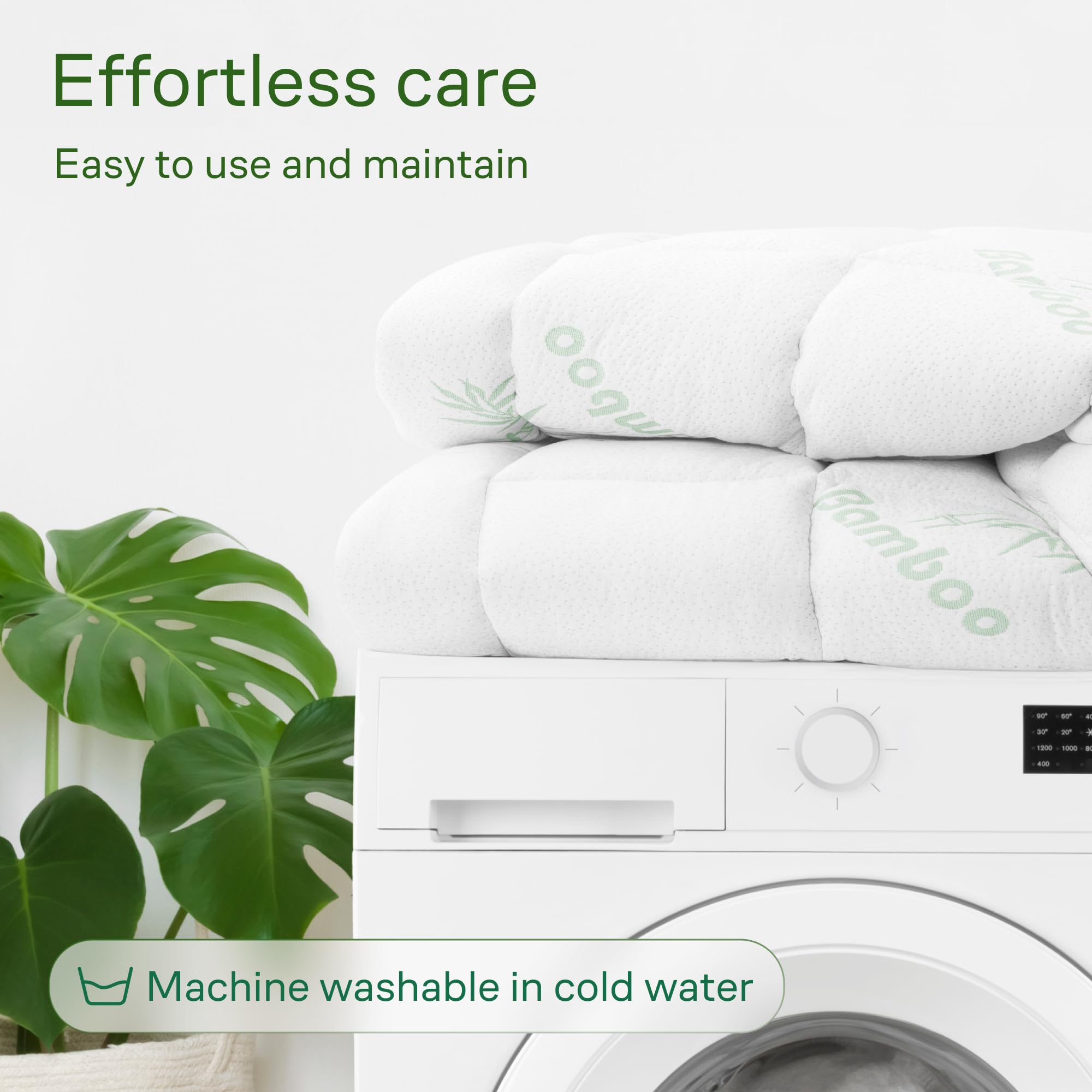 Ultra Soft Full XL Bamboo Viscose Mattress Topper - Cooling Pillow Top Pad for Back Pain Relief, Hot Sleepers & Temperature Regulation - Perfect for Bedroom, Guest Room & Dorm Use