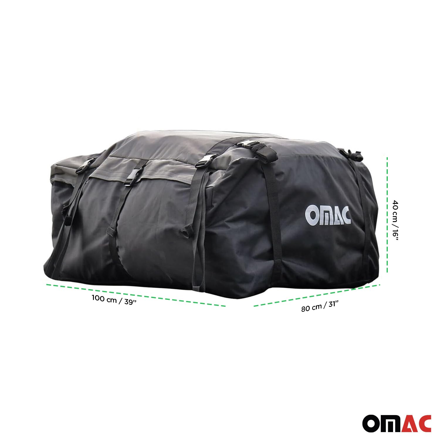 OMAC Waterproof Car Roof Storage Bag - Heavy Duty Rooftop Cargo Carrier for Travel & Camping | Fits SUVs, Trucks & Crossovers | Secure Luggage Transport for Road Trips & Outdoor Adventures