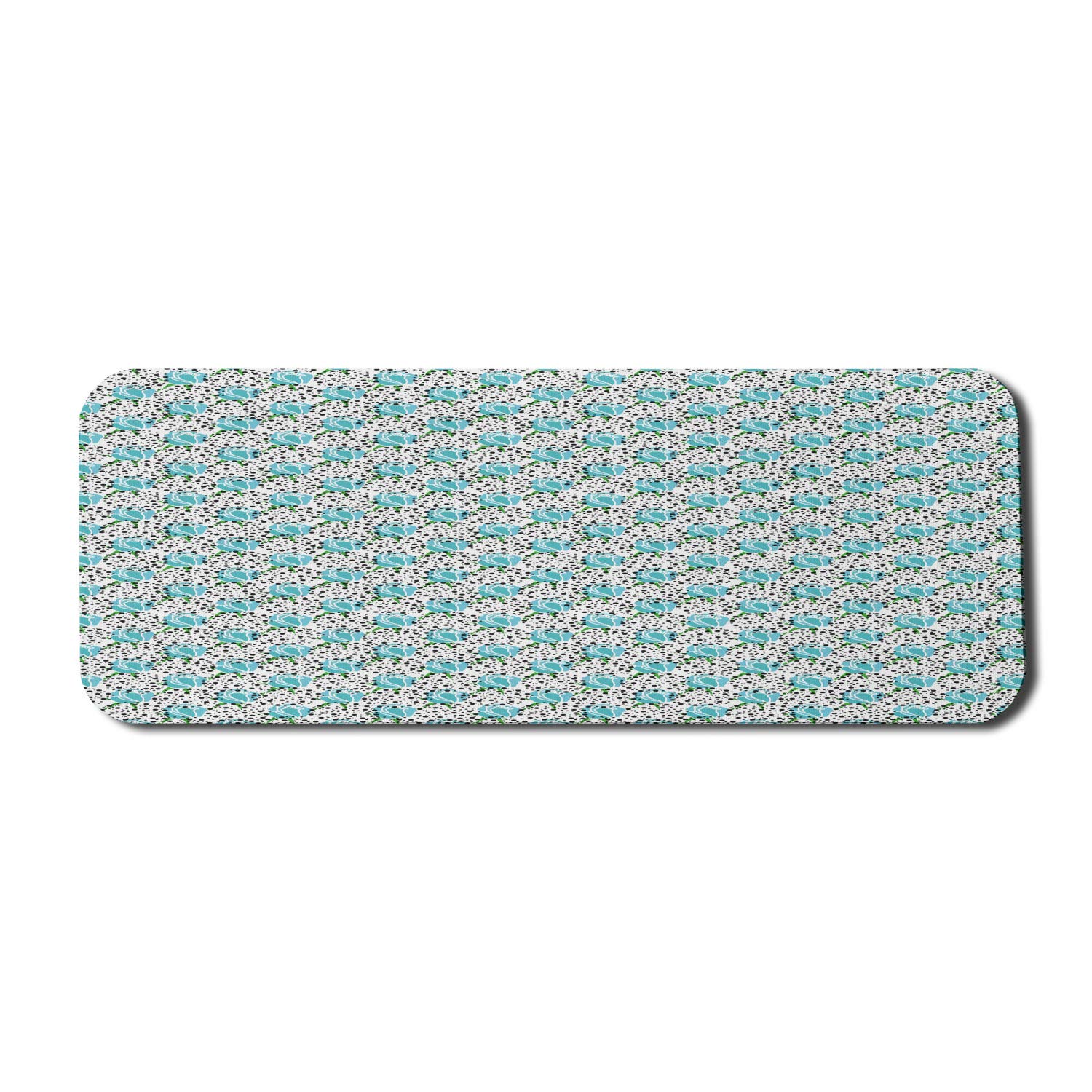 Ambesonne Floral Computer Mouse Pad - Hand Drawn Dotted Rose Flowers Design, Non-Slip Rubber Base, Large 31