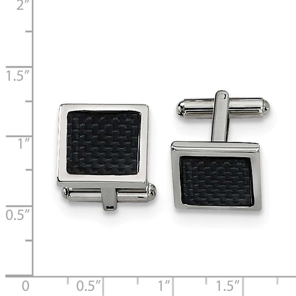 Premium Stainless Steel Black Carbon Fiber Cufflinks for Men - Elegant Dress Accessories for Weddings, Business & Formal Events