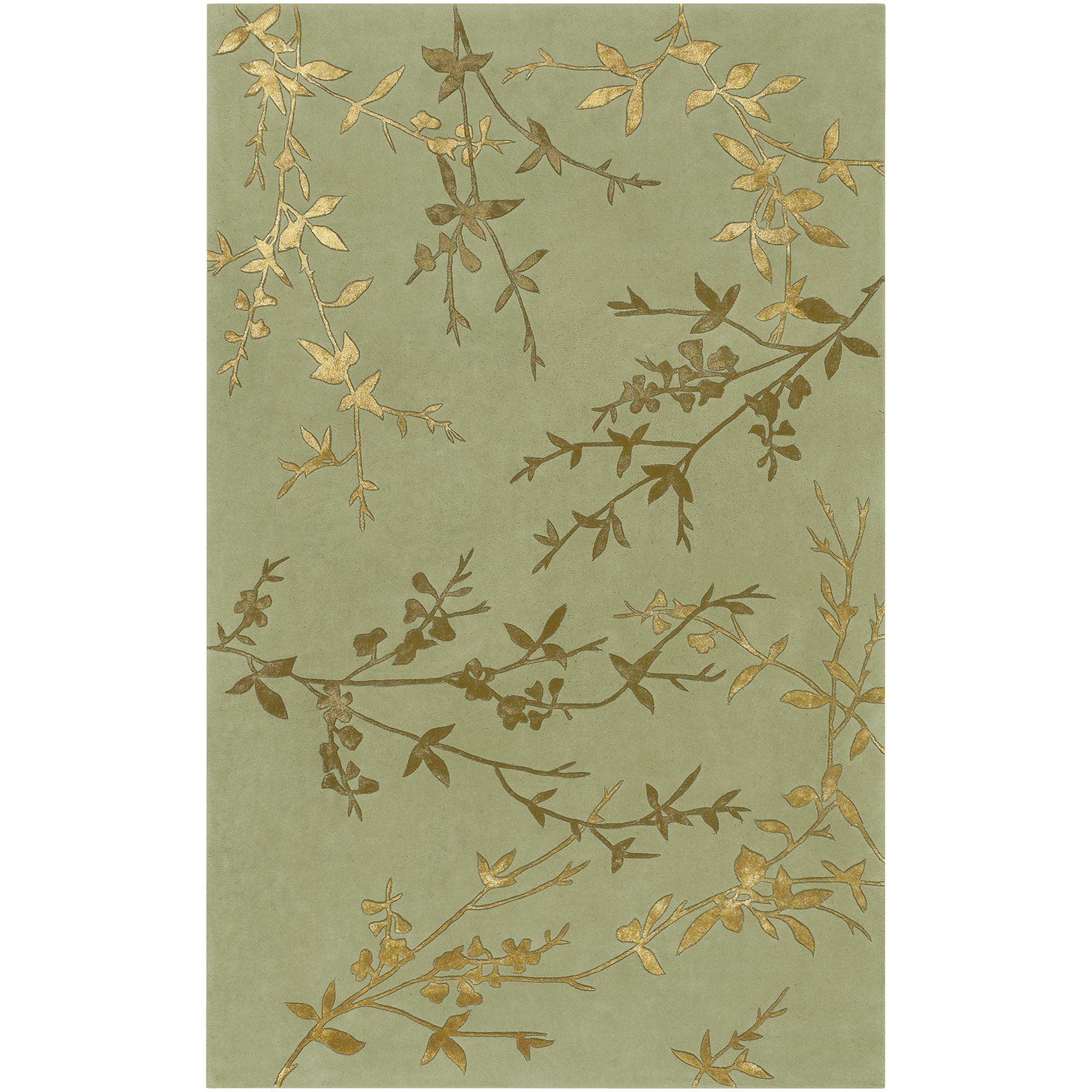 Hand Tufted 100% Wool & Viscose Floral Area Rug 3'6
