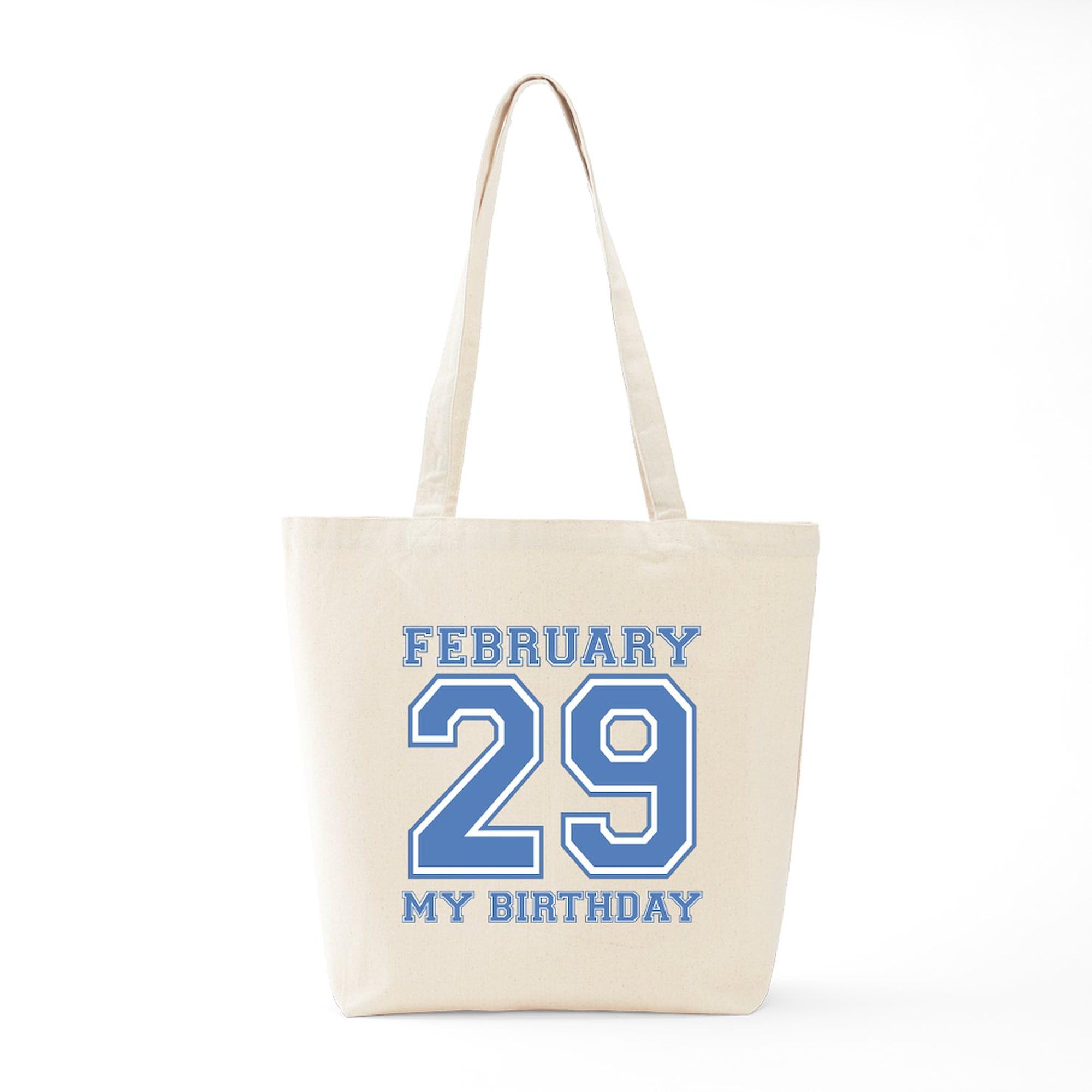 February 29 Birthday Tote Bag - Natural Canvas Reusable Shopping Bag for Leap Year Celebrations, Grocery Trips & Beach Outings